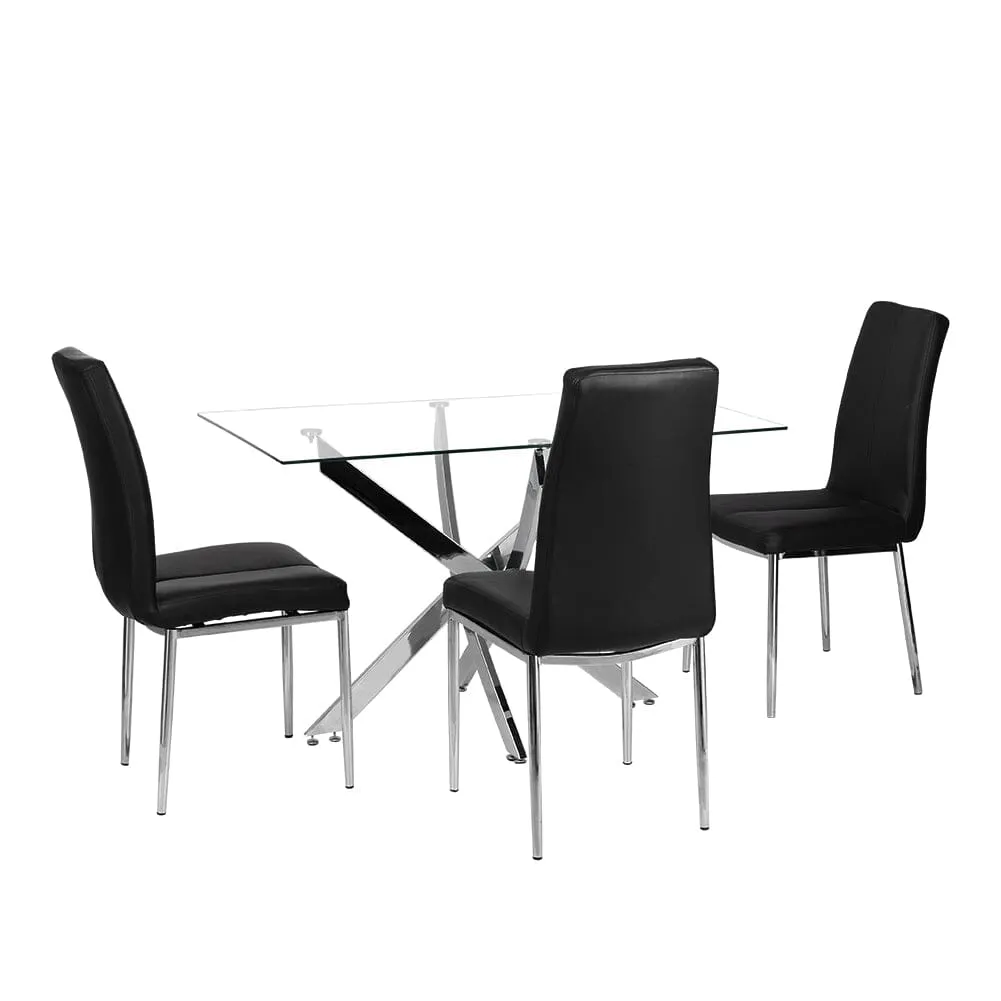 120cm Stylish Tempered Glass Dining Table