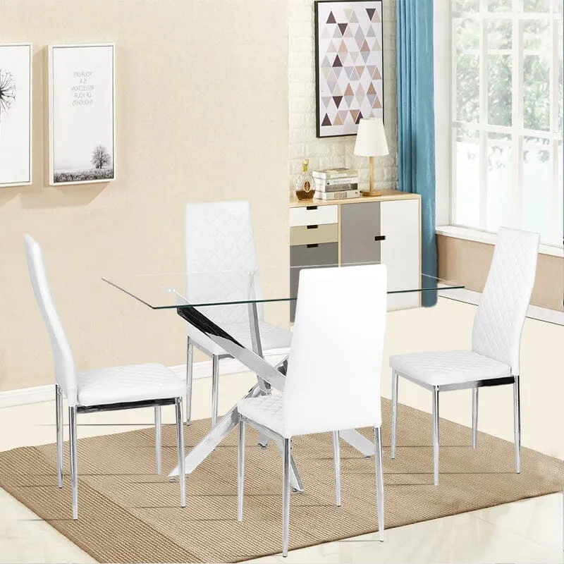 120cm Stylish Tempered Glass Dining Table