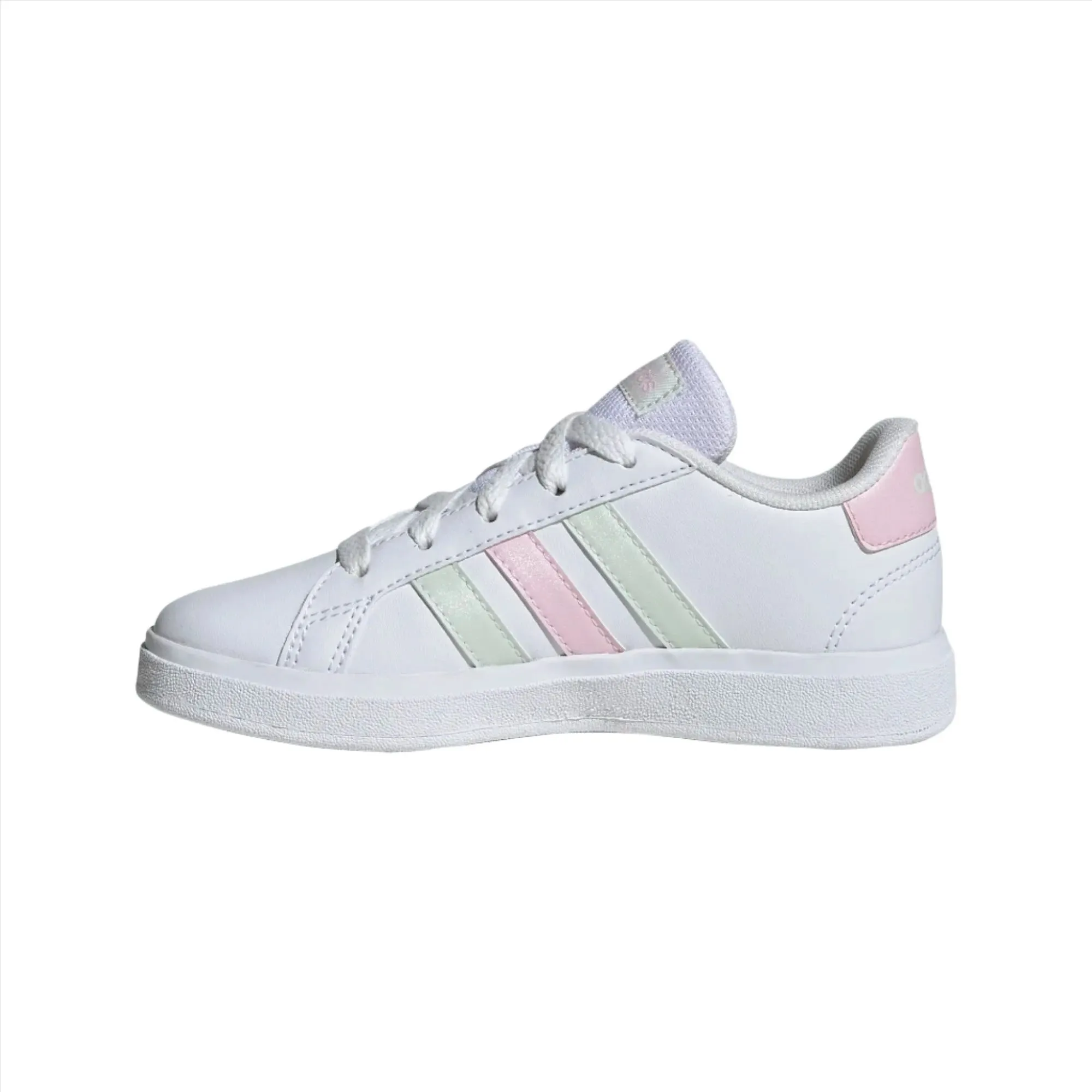 Adidas Girls Grand Court 2.0 K Trainer IH4886 White/Jade/Pink
