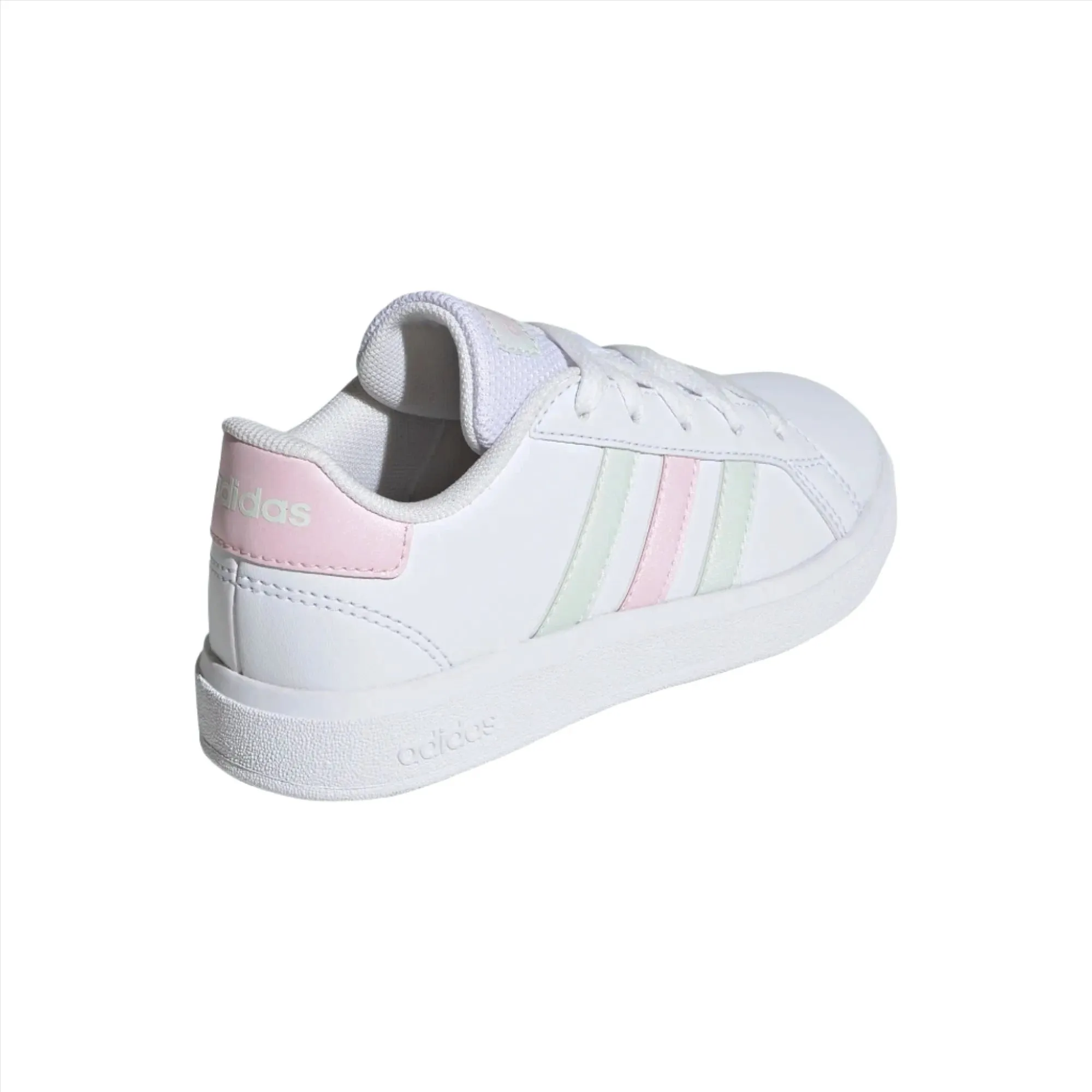 Adidas Girls Grand Court 2.0 K Trainer IH4886 White/Jade/Pink