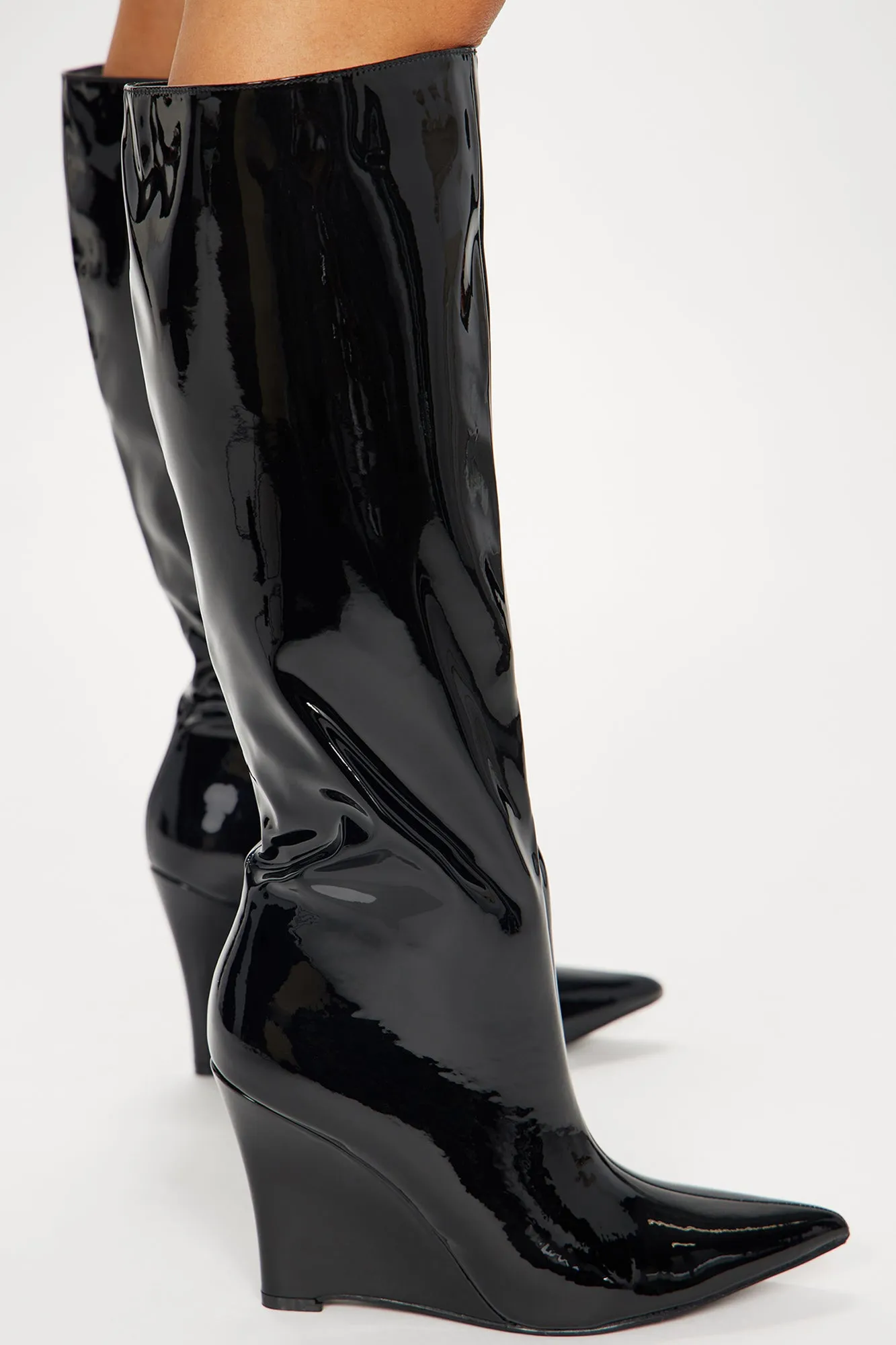 Analia Wedge Boots - Black