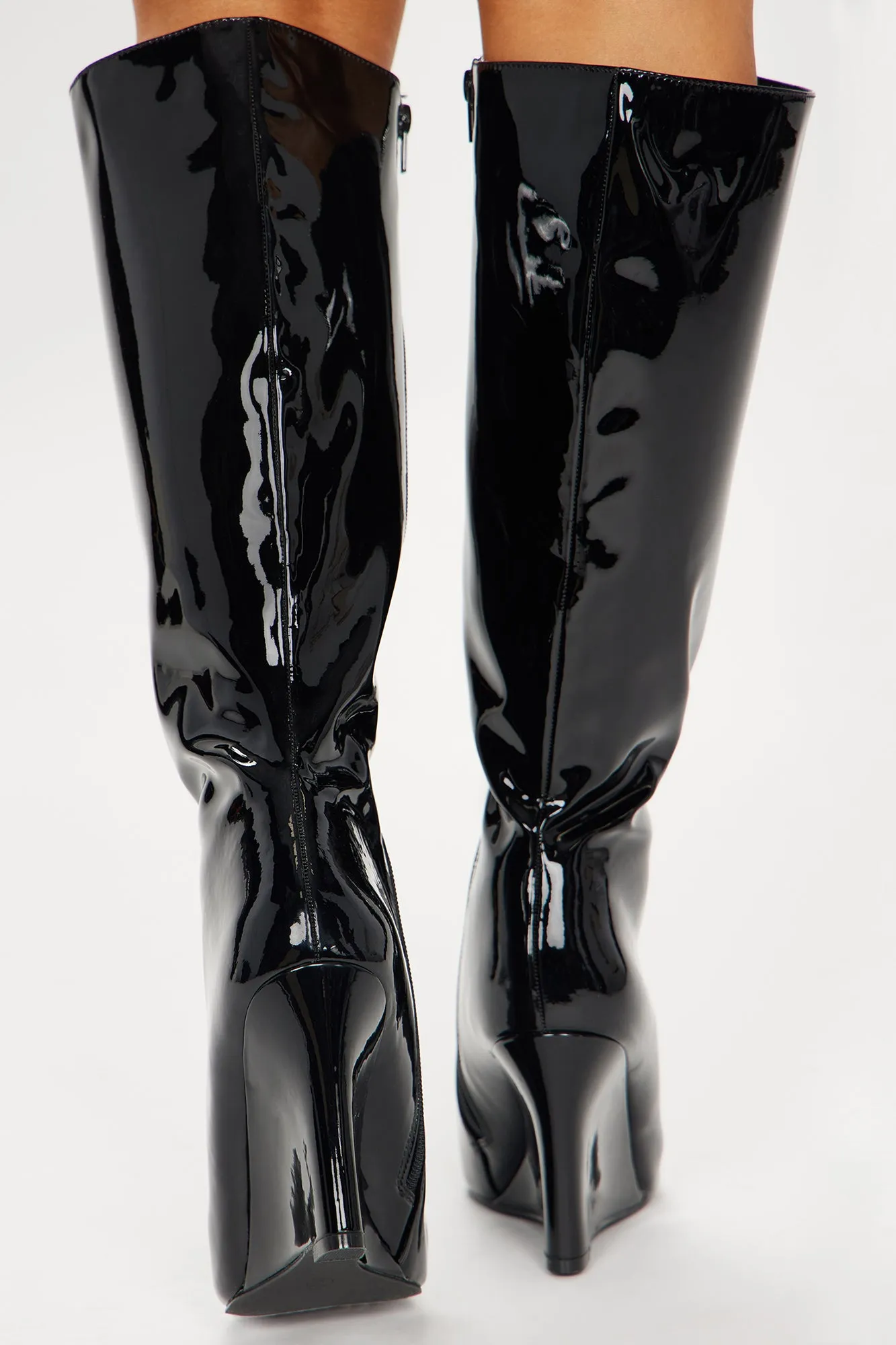 Analia Wedge Boots - Black