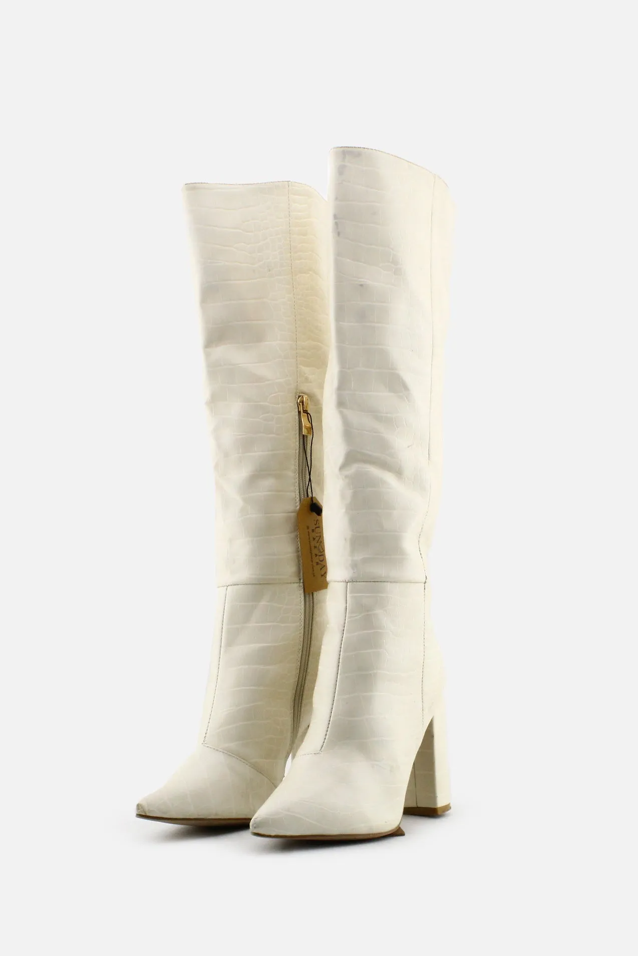 Billini Zipper Block Knee High Boots | 100% Authentic Leather