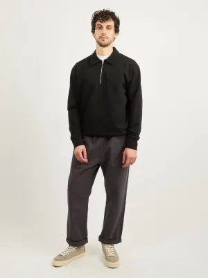 Black Ketel Relaxed Organic NORSE Logo Half Zip