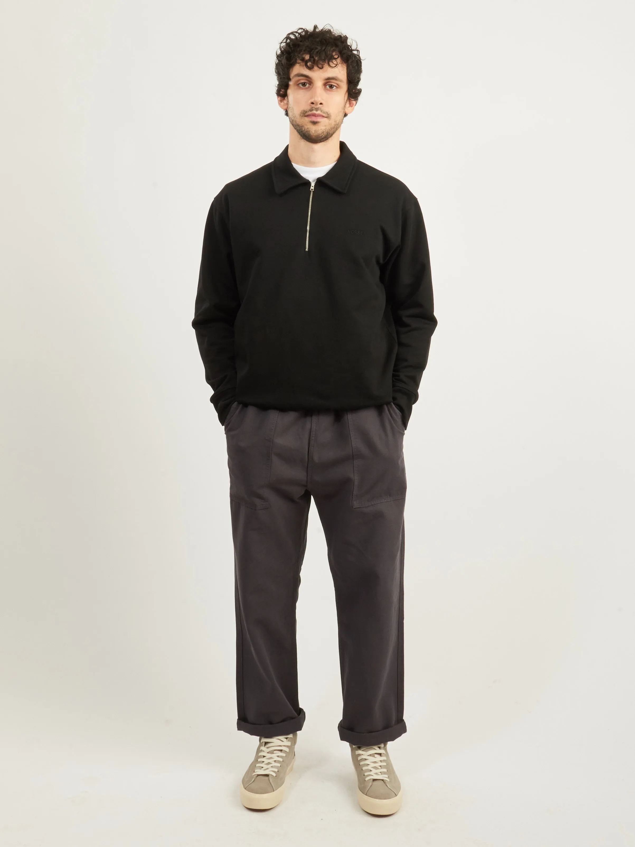 Black Ketel Relaxed Organic NORSE Logo Half Zip