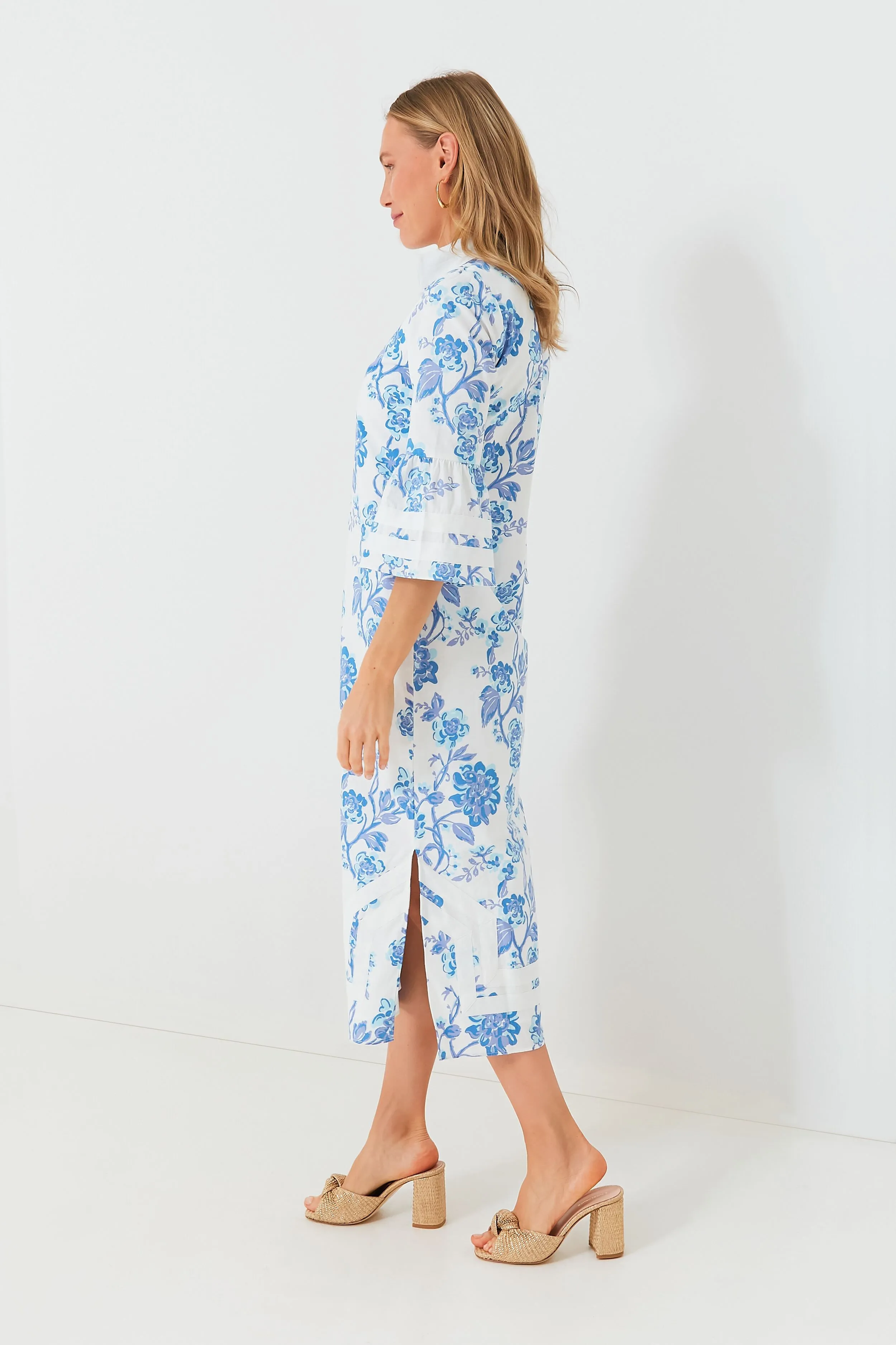 Blue Floral Kit Caftan Dress