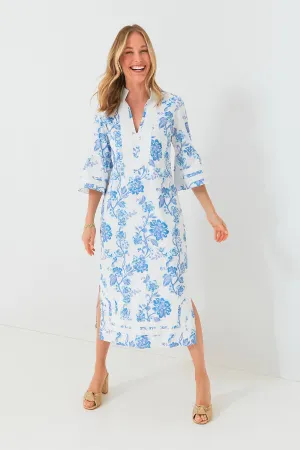 Blue Floral Kit Caftan Dress
