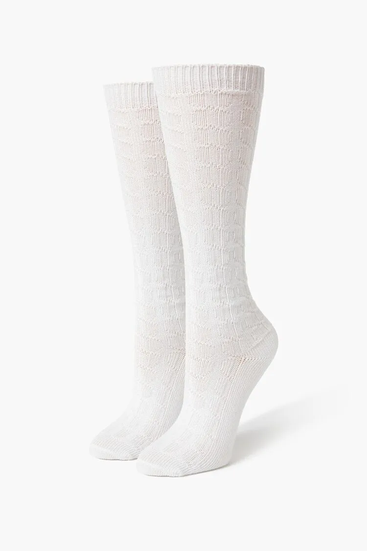 Cable Knit Knee-High Socks