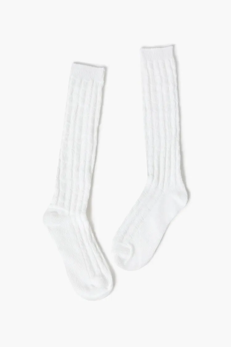 Cable Knit Knee-High Socks