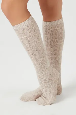 Cable Knit Knee-High Socks