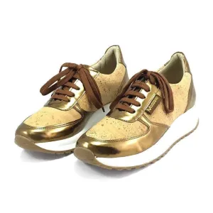 Cork Vegan Fashion Trainers with Natural and Copper Tone