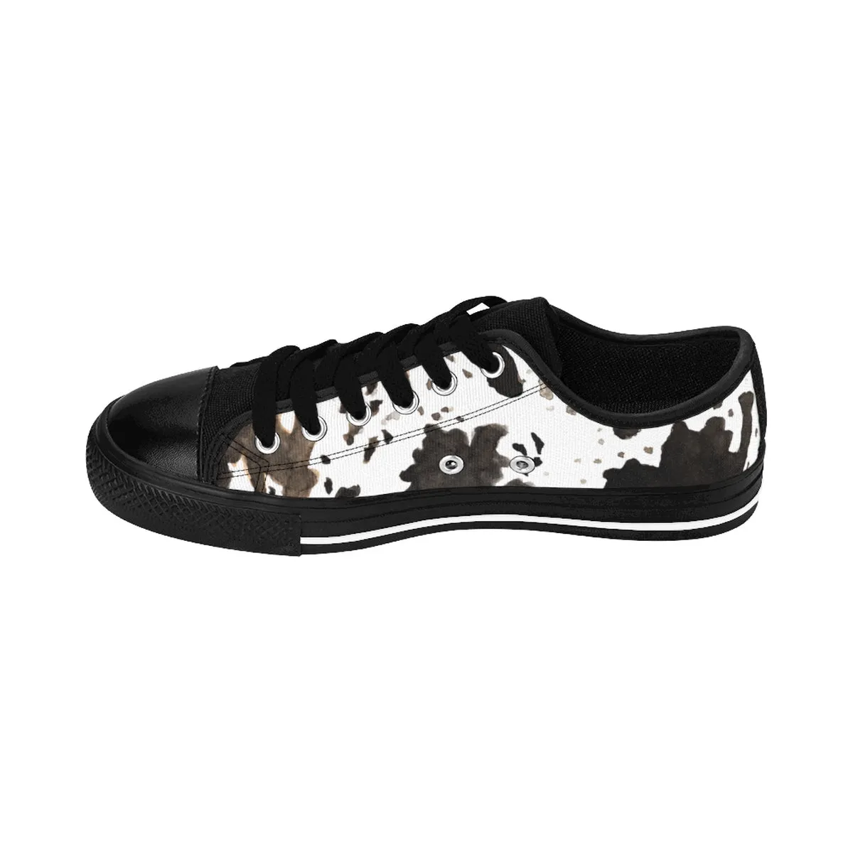Cow Print Ladies Tennis Shoes, Brown Durable & Lightweight Women's Low Top Sneakers
