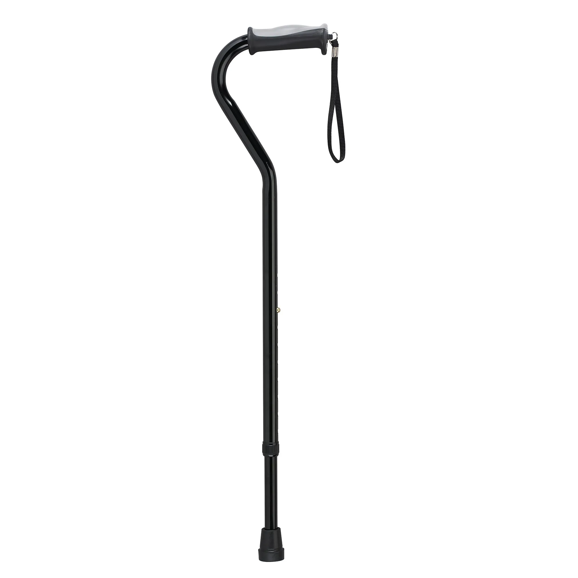 Drive Medical rtl10372bk Adjustable Height Offset Handle Cane with Gel Hand Grip, Black
