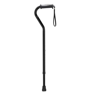 Drive Medical rtl10372bk Adjustable Height Offset Handle Cane with Gel Hand Grip, Black