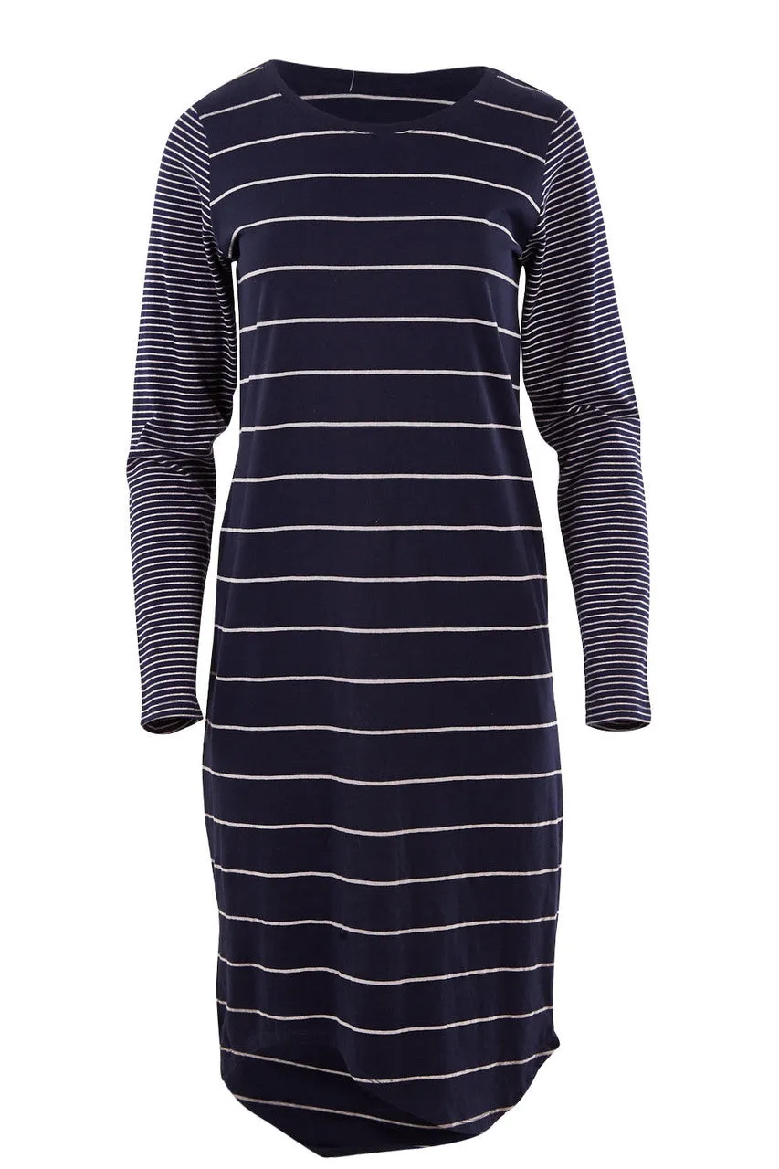 ELM (LN) Wedge L/S navy stripe dress! 10