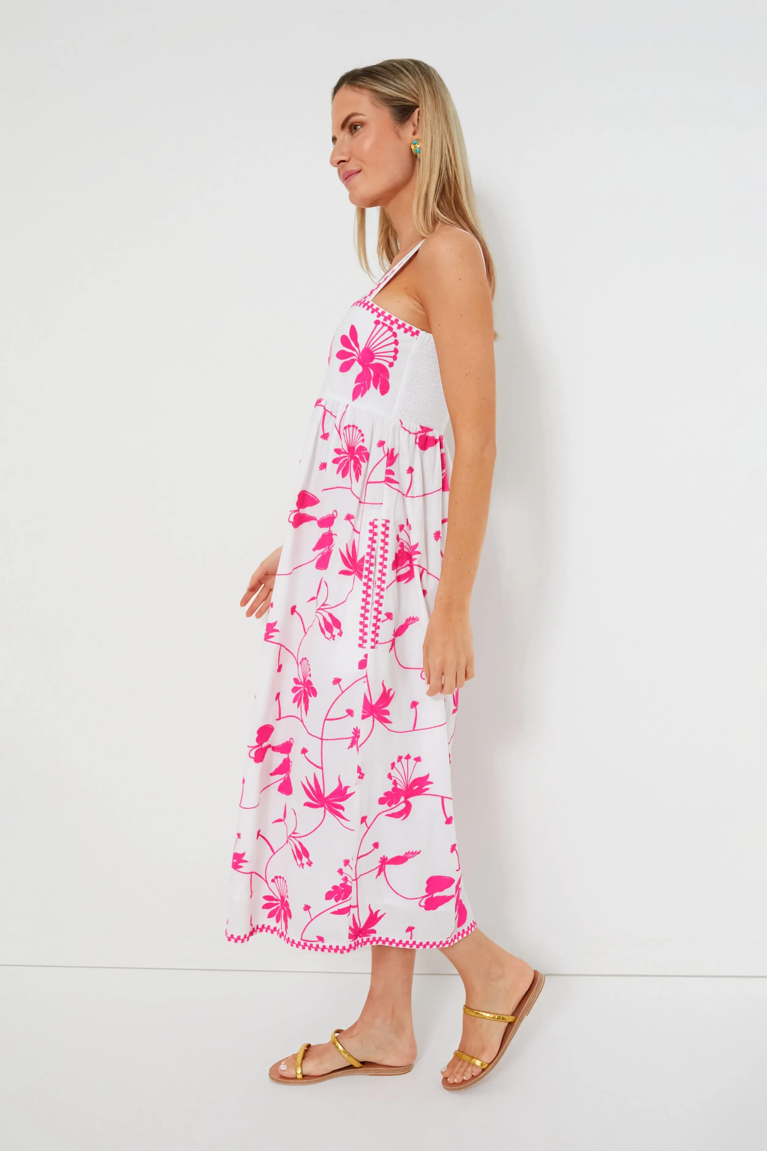 Exclusive Tropical Flower Pink Agate Dress