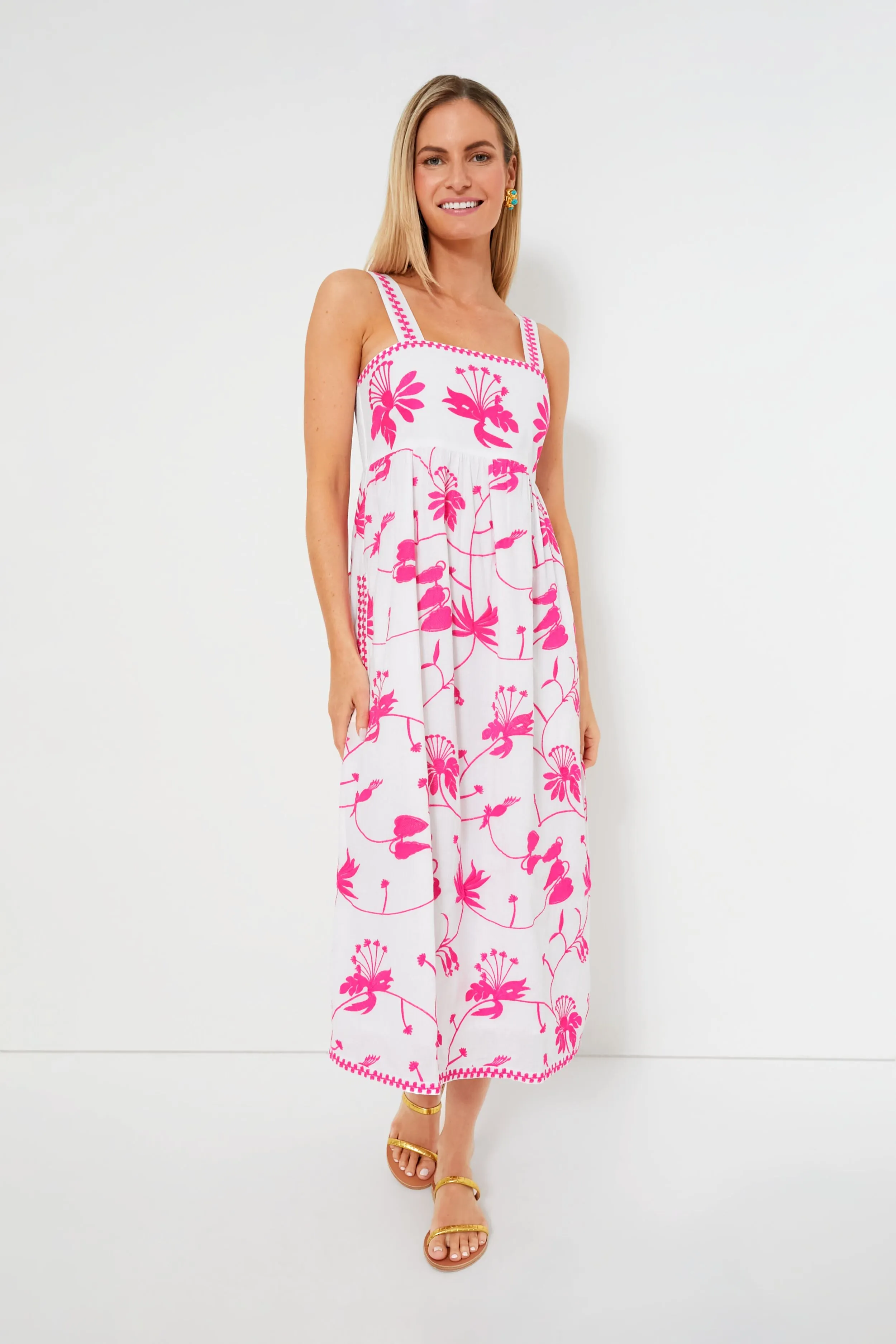 Exclusive Tropical Flower Pink Agate Dress