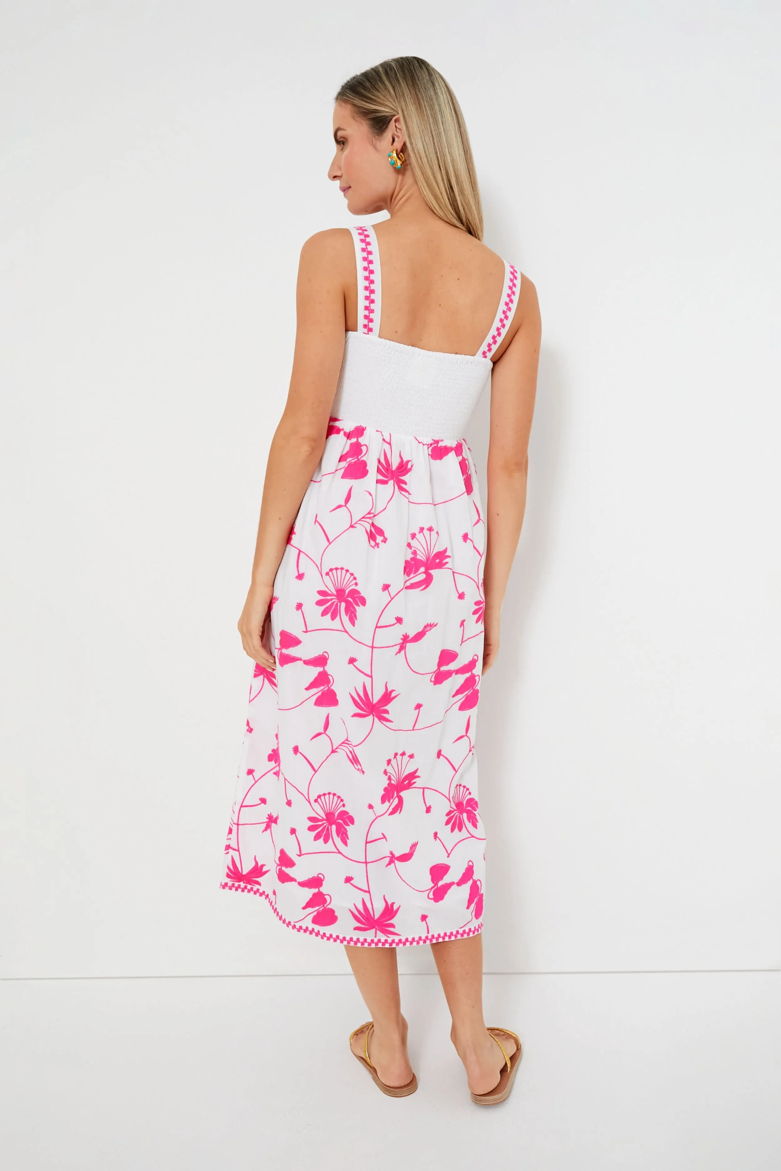 Exclusive Tropical Flower Pink Agate Dress