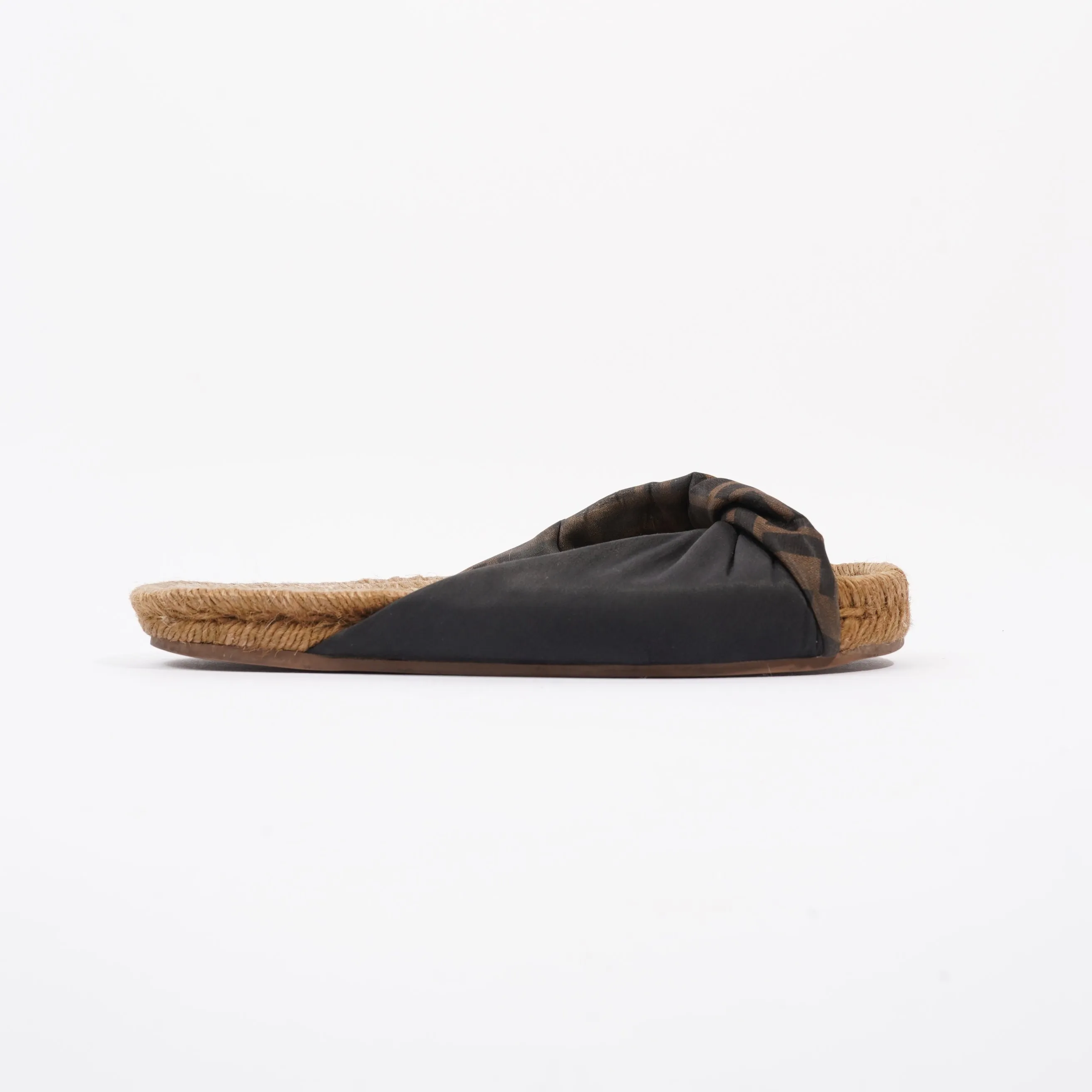 Fendi Espadrilles Black / Brown Satin EU 36 UK 3