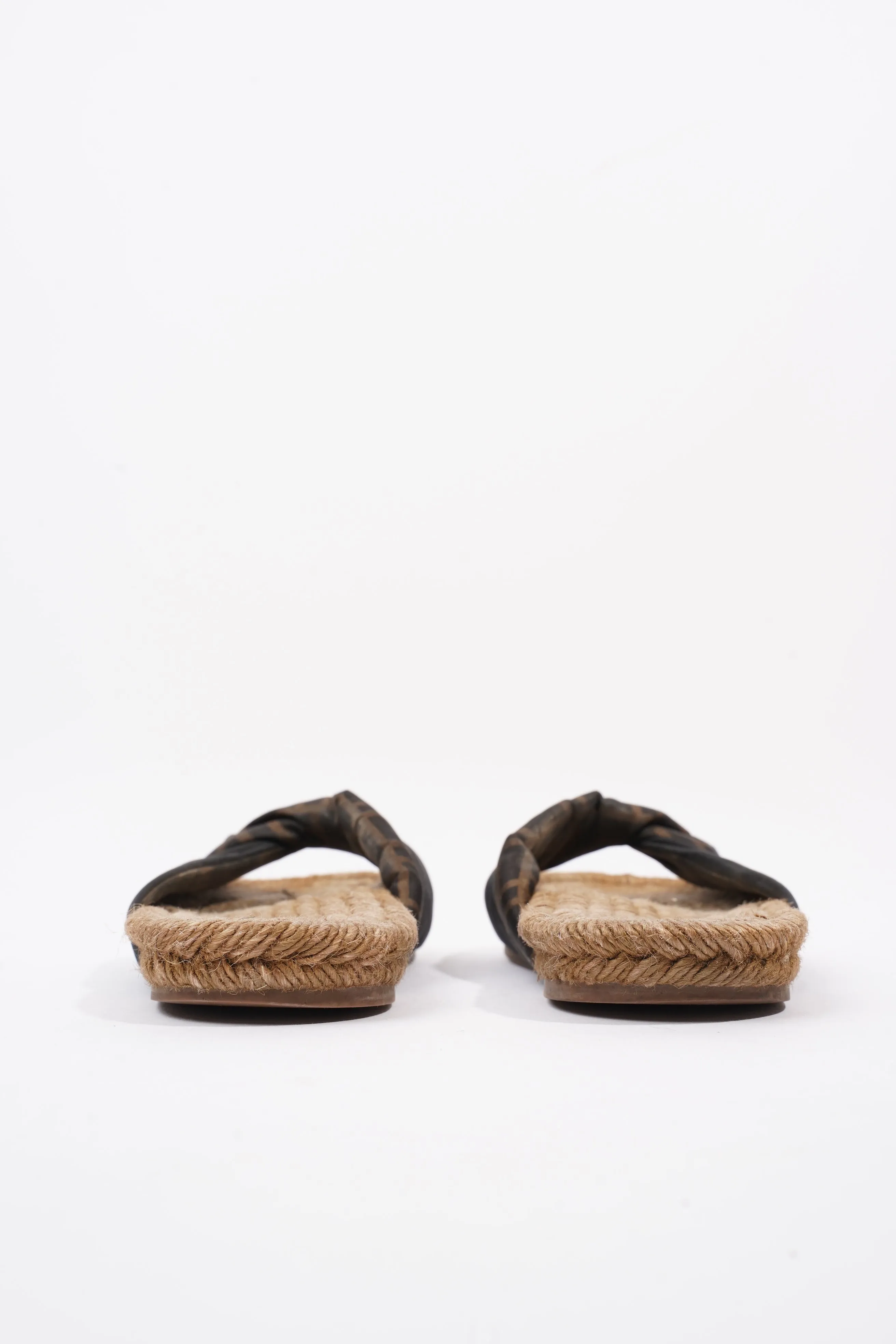 Fendi Espadrilles Black / Brown Satin EU 36 UK 3