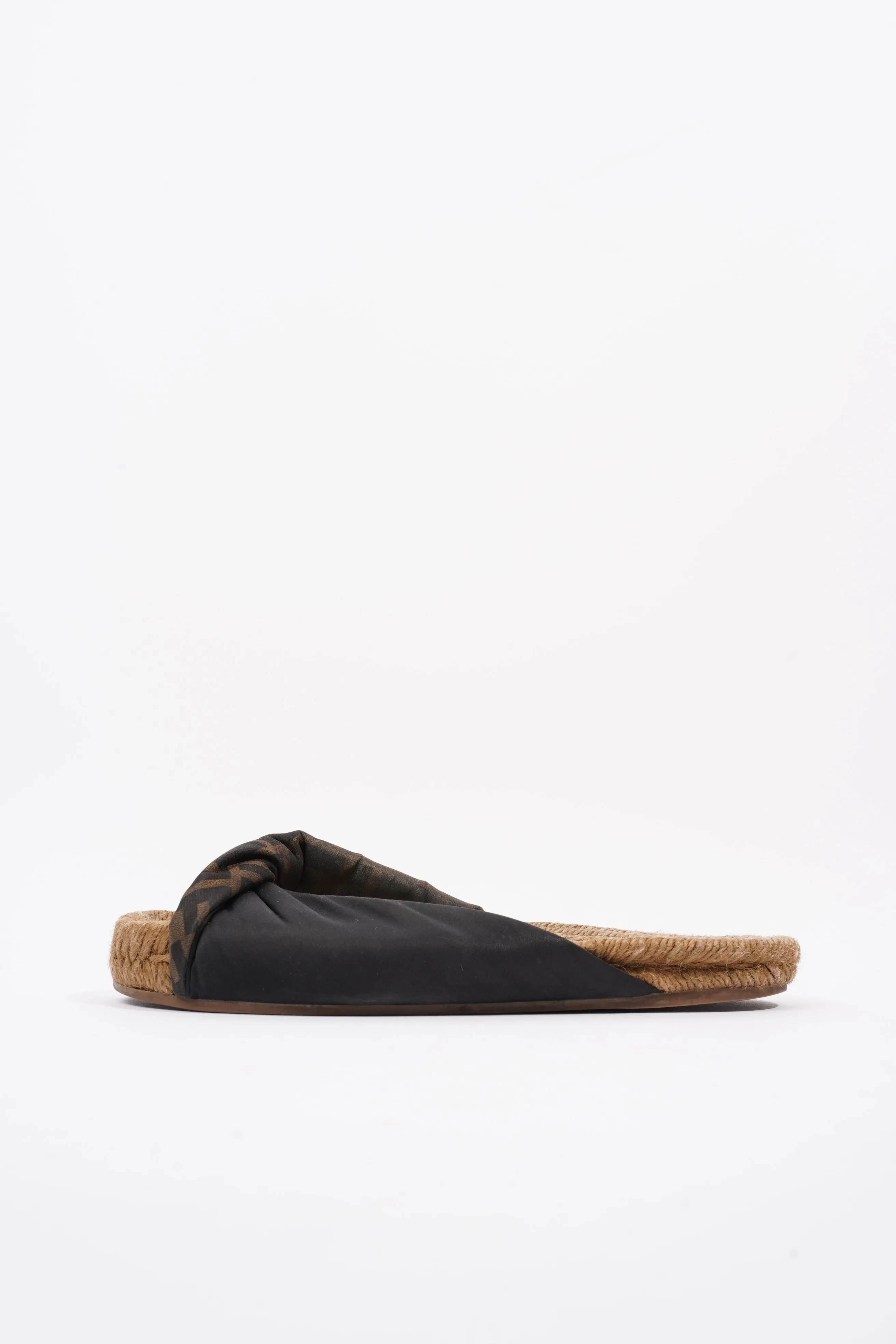 Fendi Espadrilles Black / Brown Satin EU 36 UK 3