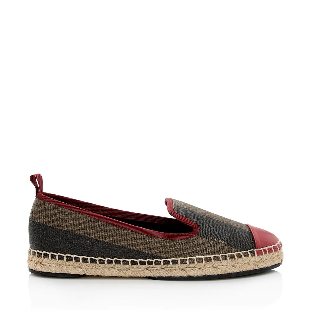 Fendi Pequin Stripe Espadrilles Flats - Size 8 / 38 (SHF-18369)