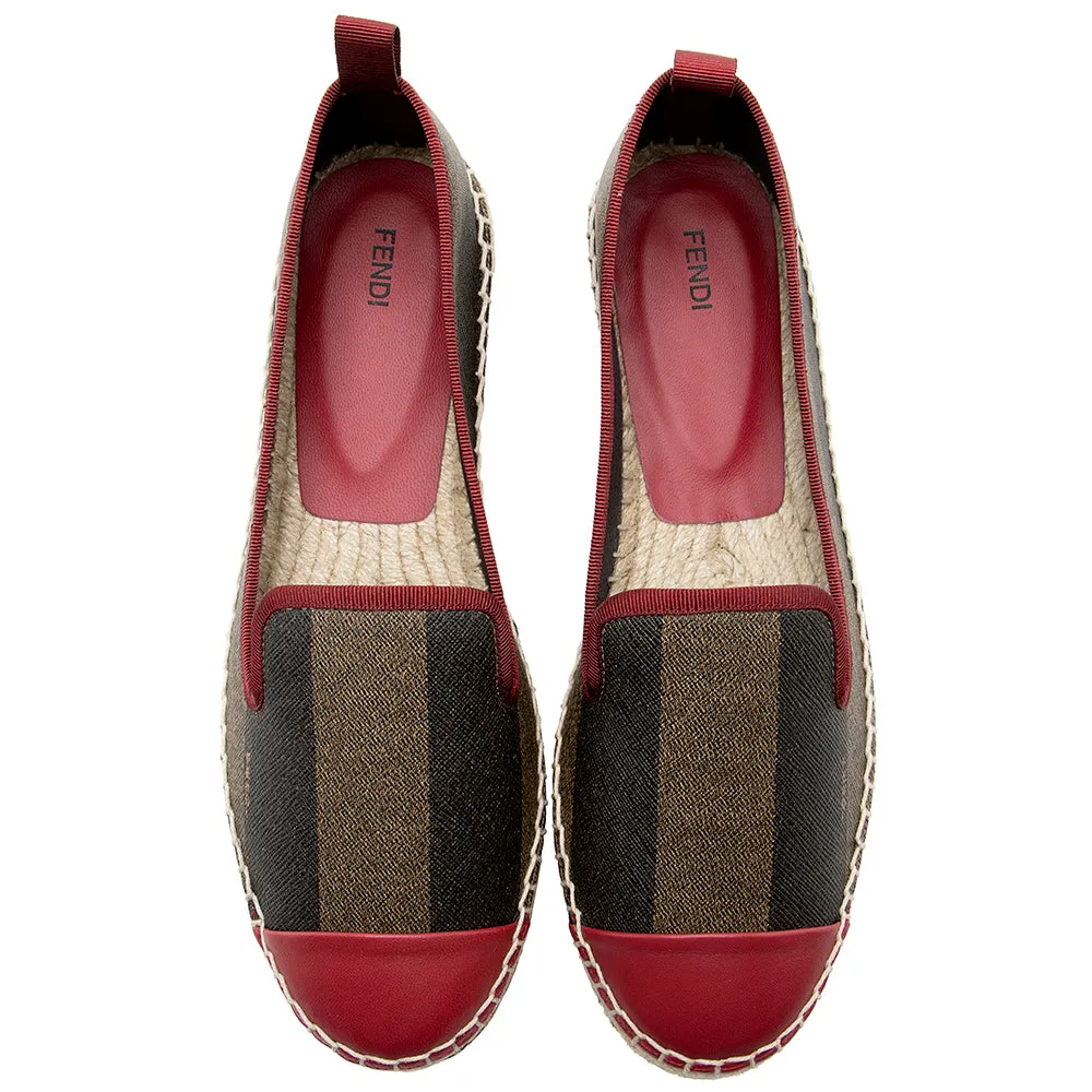 Fendi Pequin Stripe Espadrilles Flats - Size 8 / 38 (SHF-18369)