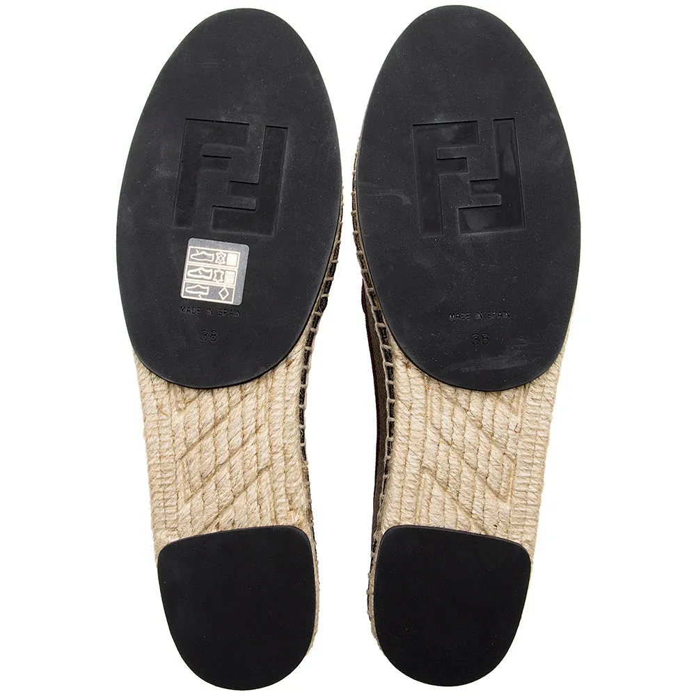 Fendi Pequin Stripe Espadrilles Flats - Size 8 / 38 (SHF-18369)