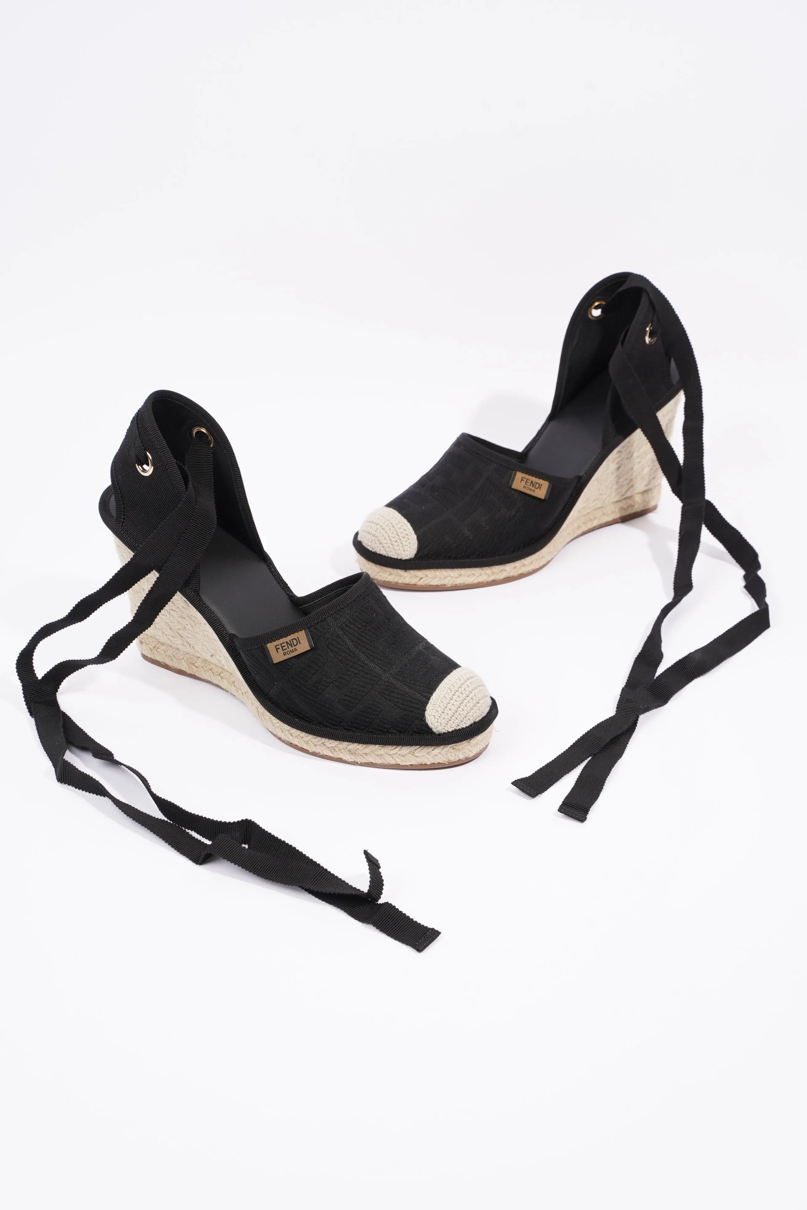 Fendi Womens Espadrilles Black EU 40 / UK 7