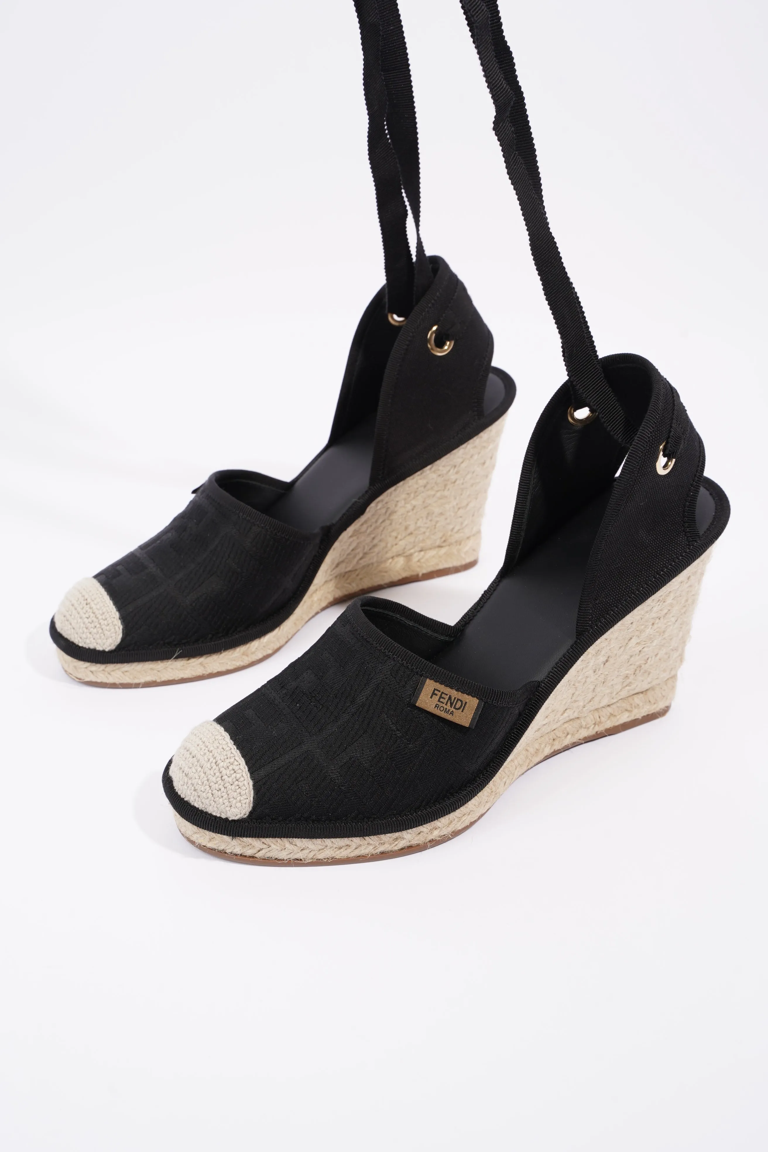Fendi Womens Espadrilles Black EU 40 / UK 7