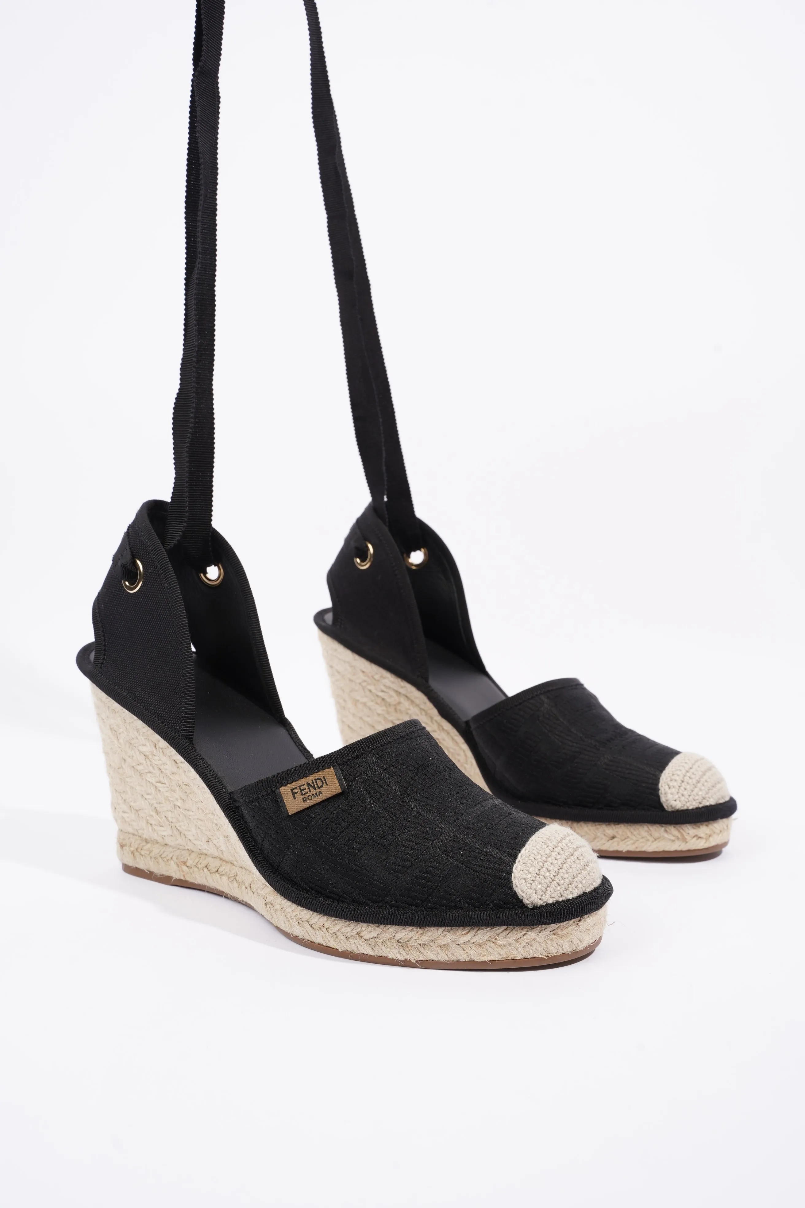 Fendi Womens Espadrilles Black EU 40 / UK 7