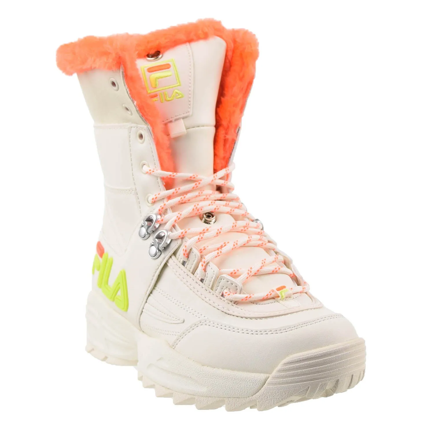 Fila Disruptor Shearling Top Women's Boots Gardenia-Shocking Orange-Yellow