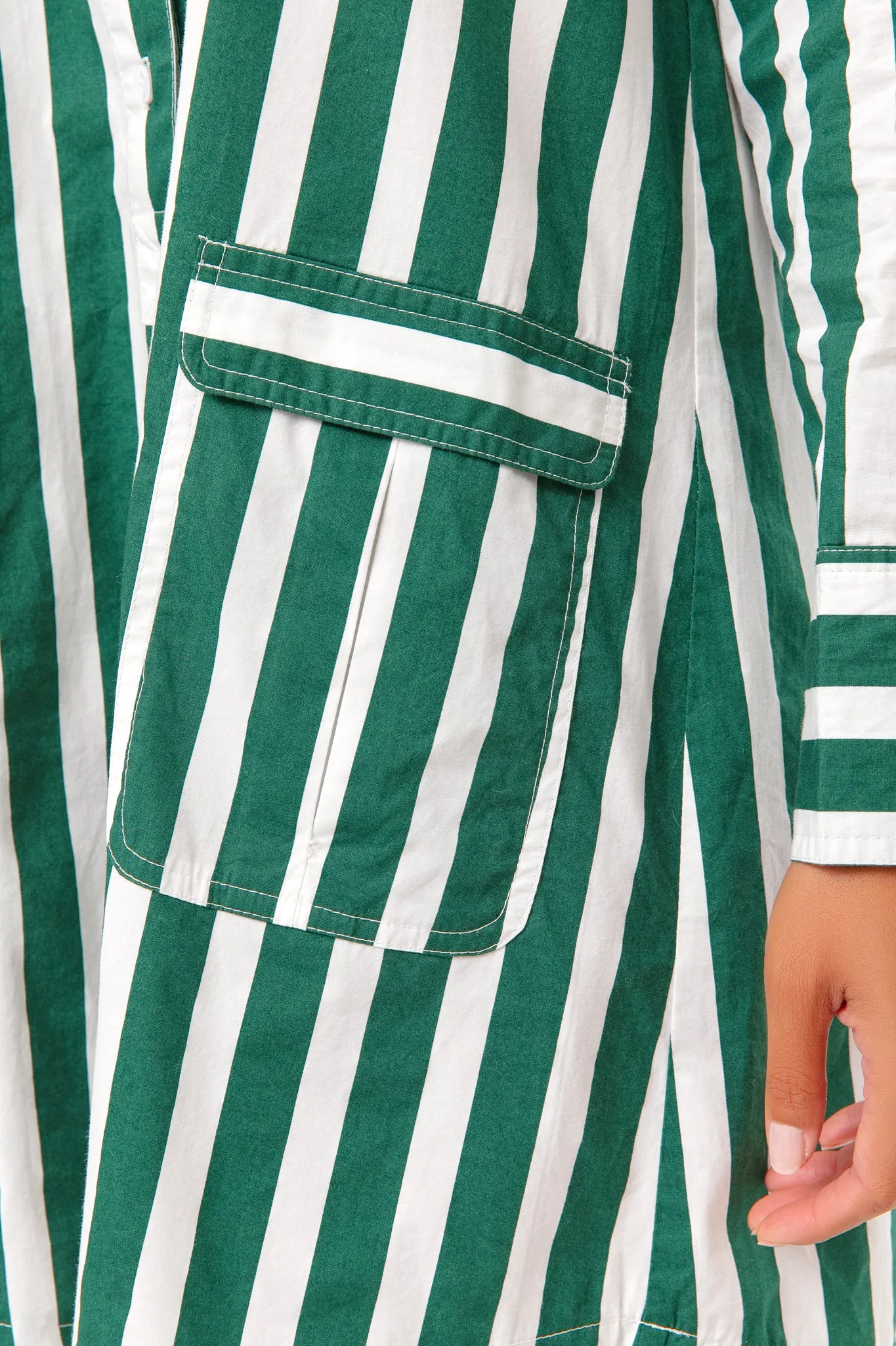 Forest Green Striped Bradley Dress