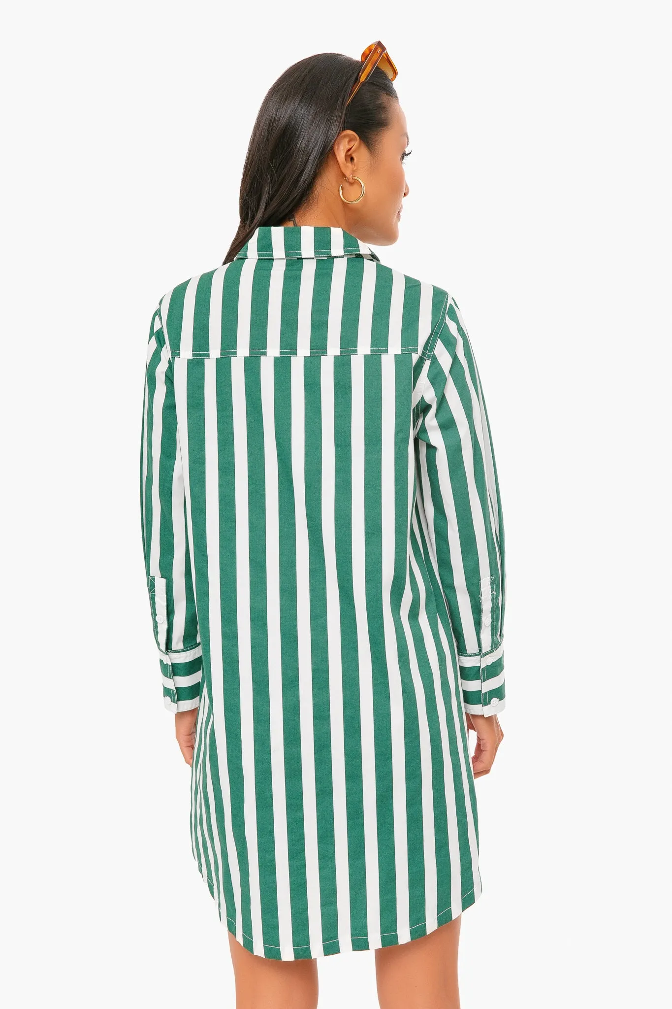 Forest Green Striped Bradley Dress