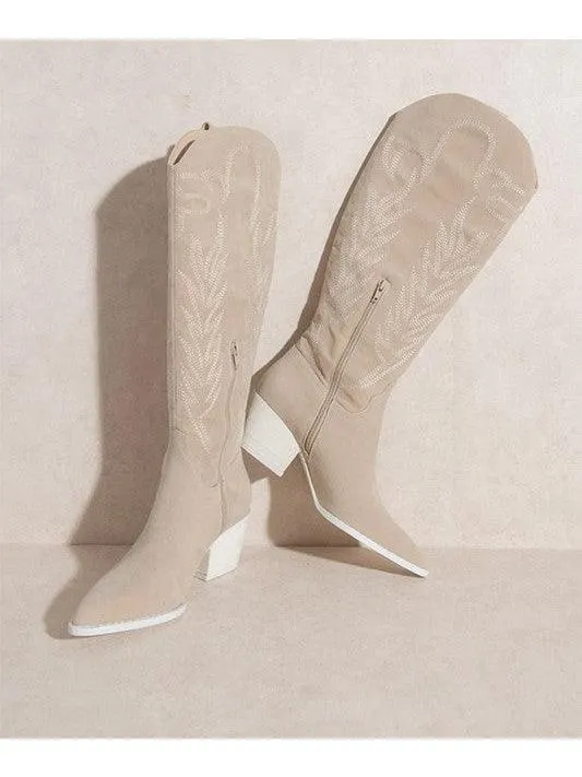 Hey Girl Hey Knee High White Boots