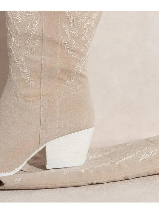Hey Girl Hey Knee High White Boots