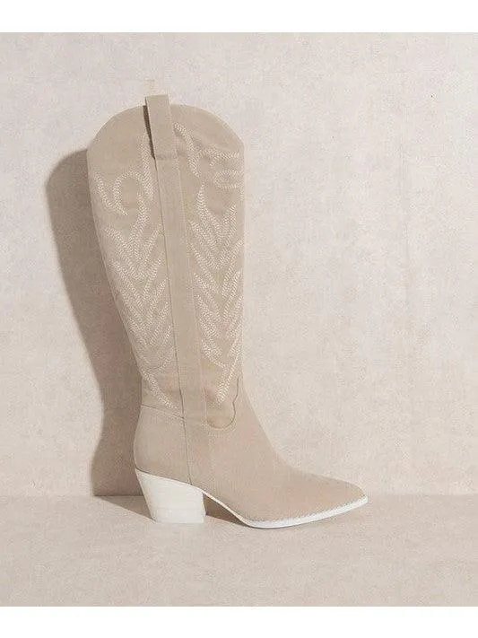 Hey Girl Hey Knee High White Boots