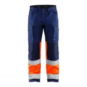 High&#x20;Vis&#x20;Trouser&#x20;With&#x20;Stretch&#x20;1551&#x20;Marineblauw&#x2F;Oranje&#x20;-&#x20;Bl&#xE5;kl&#xE4;der