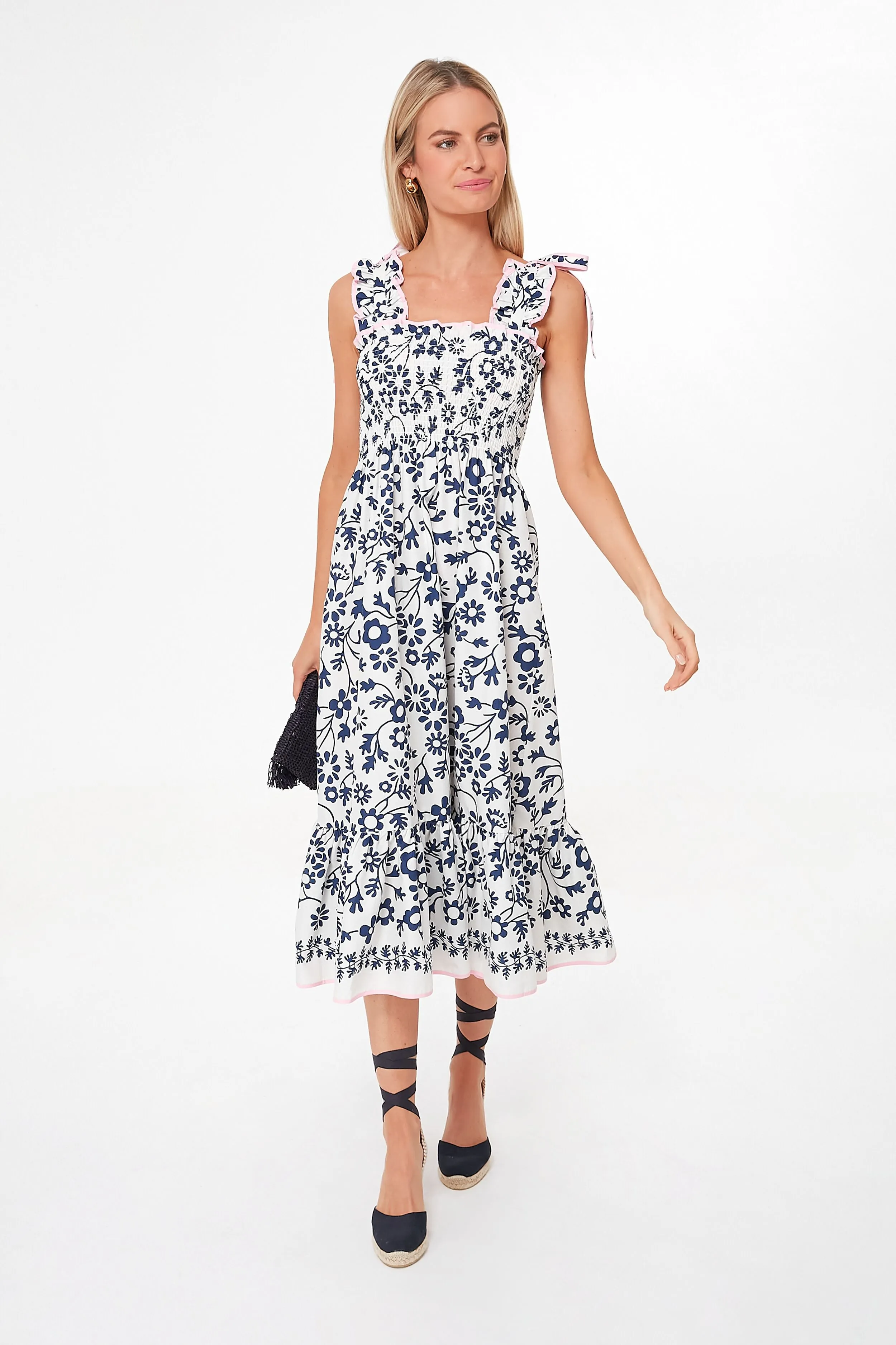 Indigo Daisy Bow Tie Midi Dress