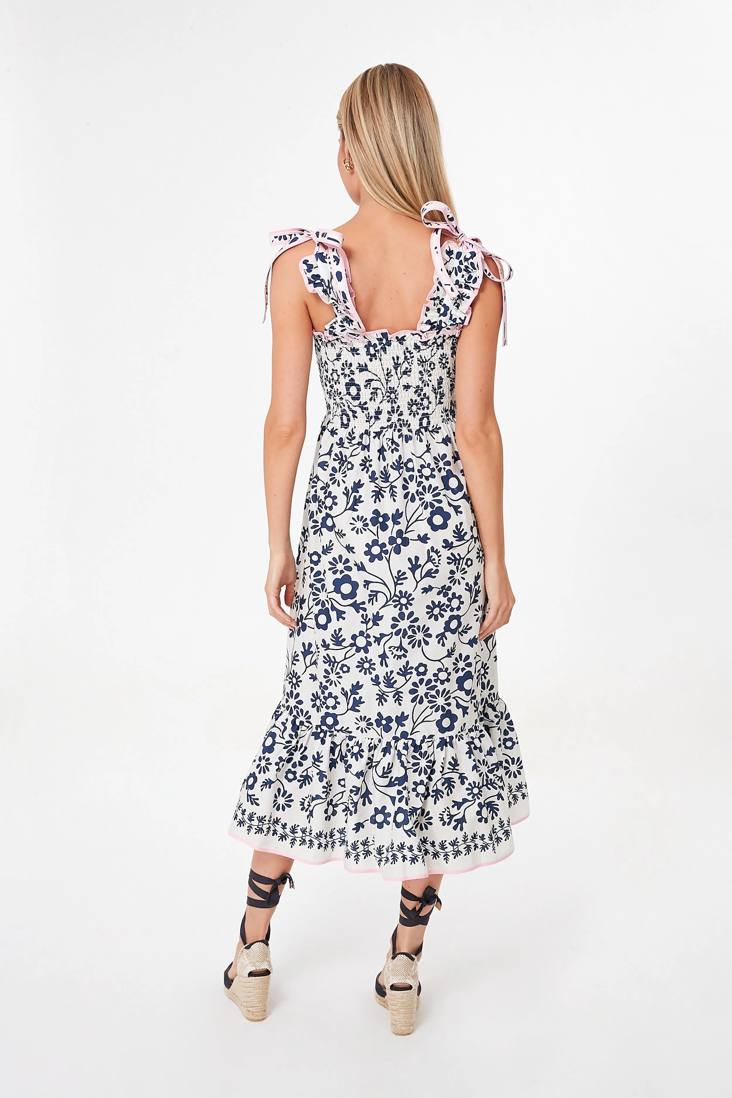 Indigo Daisy Bow Tie Midi Dress