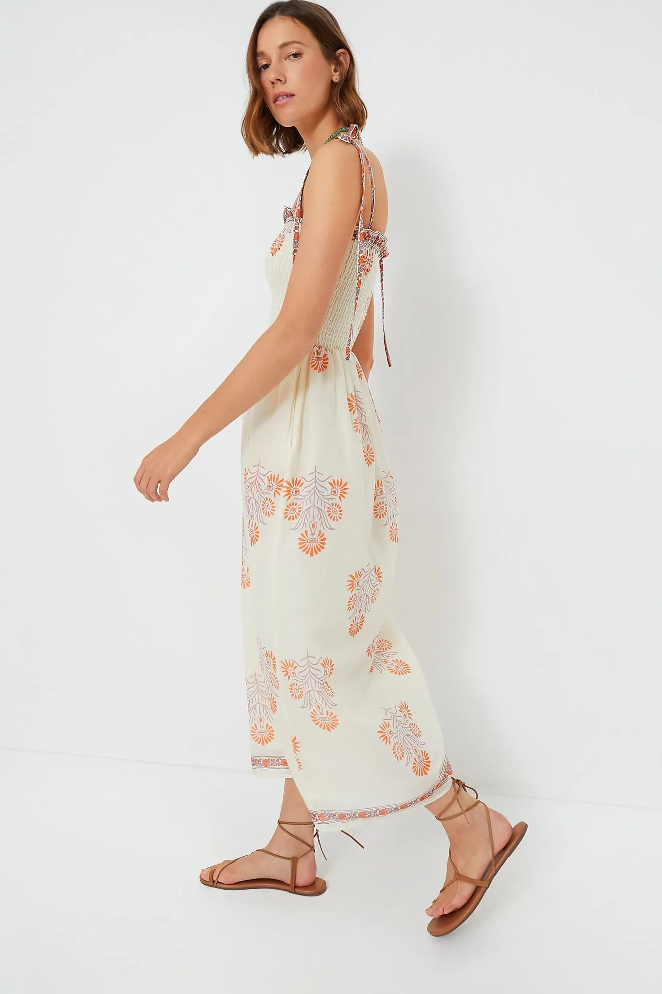 Ivory Papaya Kaia Aster Dress