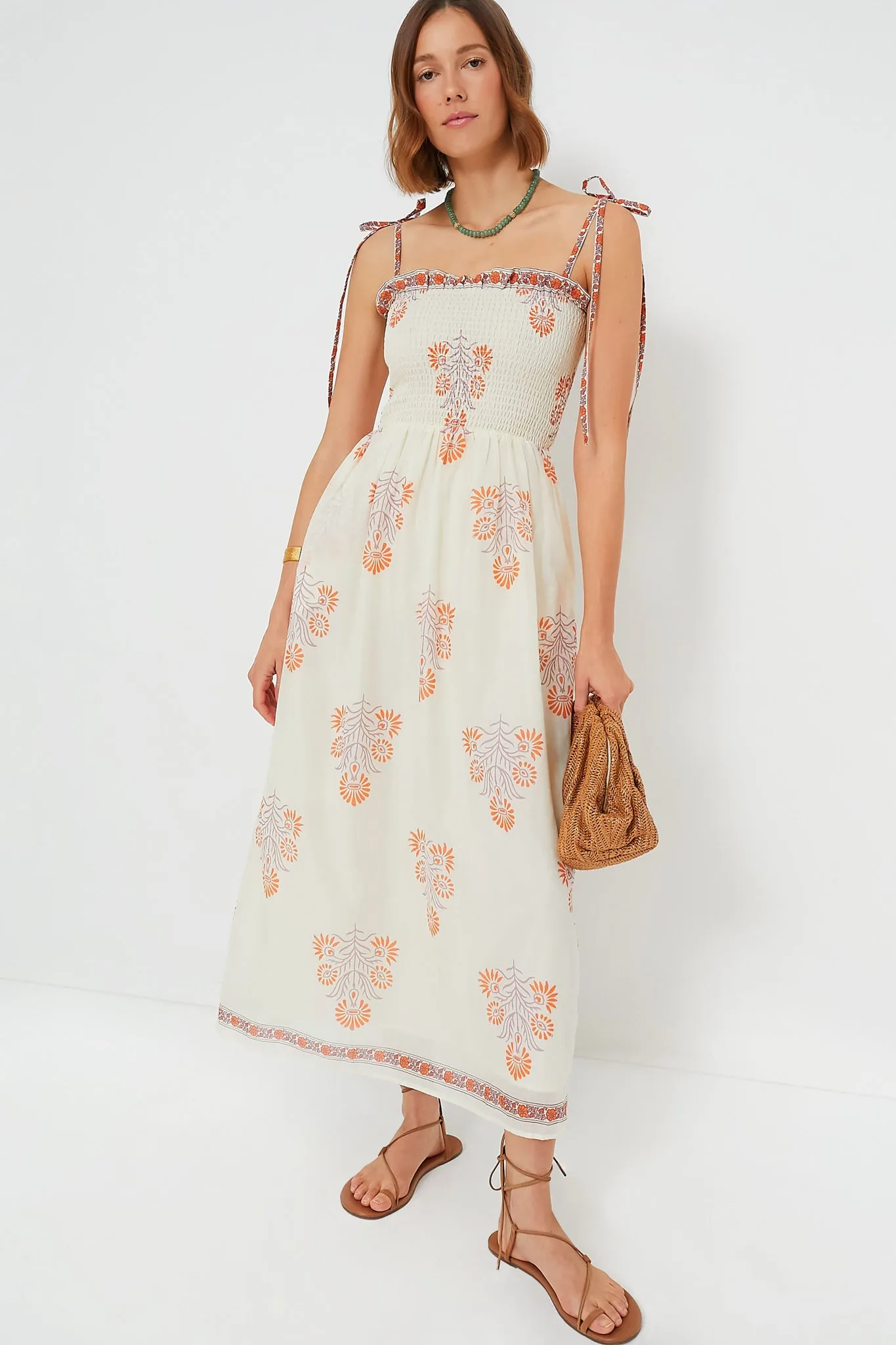 Ivory Papaya Kaia Aster Dress