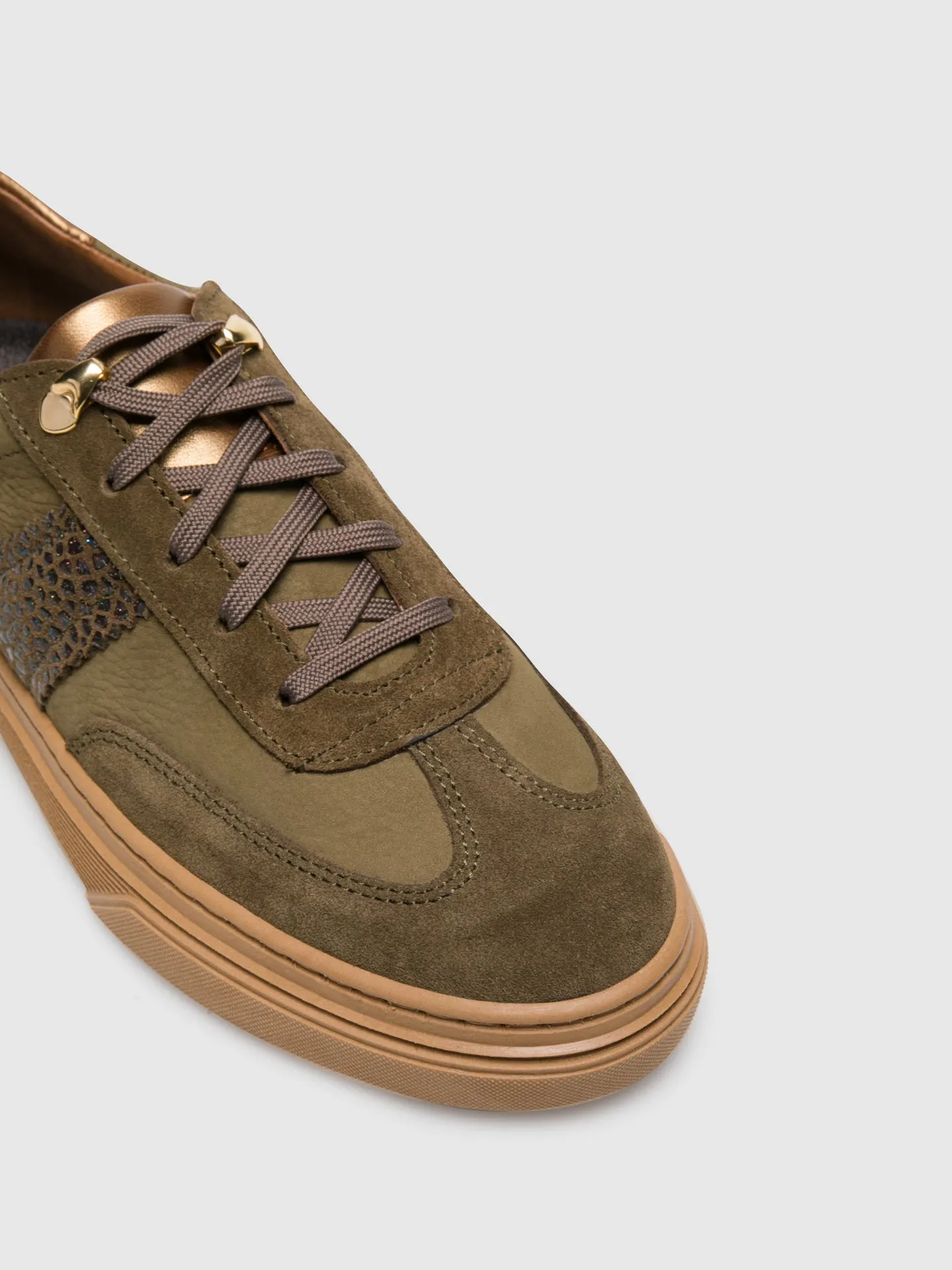 Khaki Lace-up Trainers