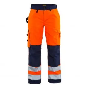 Ladies&#x20;High&#x20;Vis&#x20;Trousers&#x20;Without&#x20;Holster&#x20;Pockets&#x20;7155&#x20;High&#x20;Vis&#x20;Oranje&#x2F;Marineblauw&#x20;-&#x20;Bl&#xE5;kl&#xE4;der