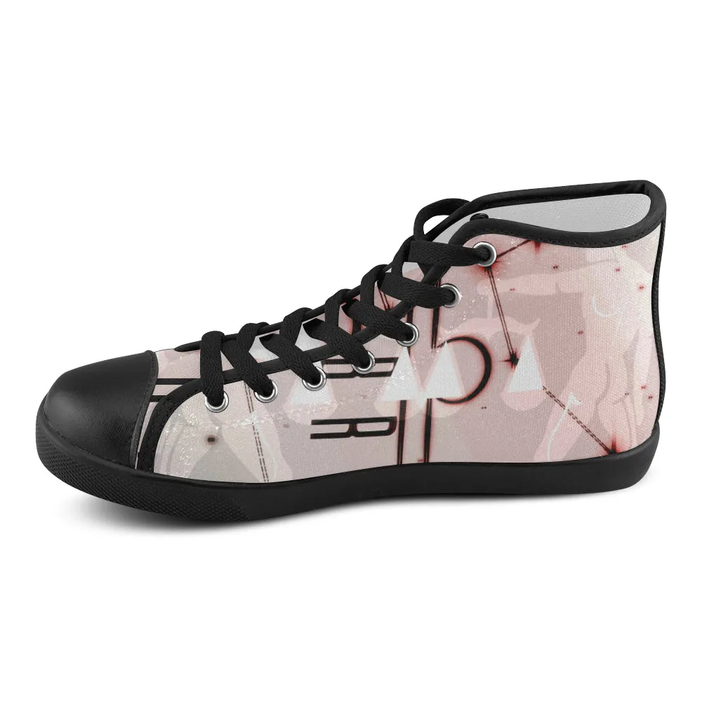 Men's Libra Zodiac Print Canvas High Top Shoes