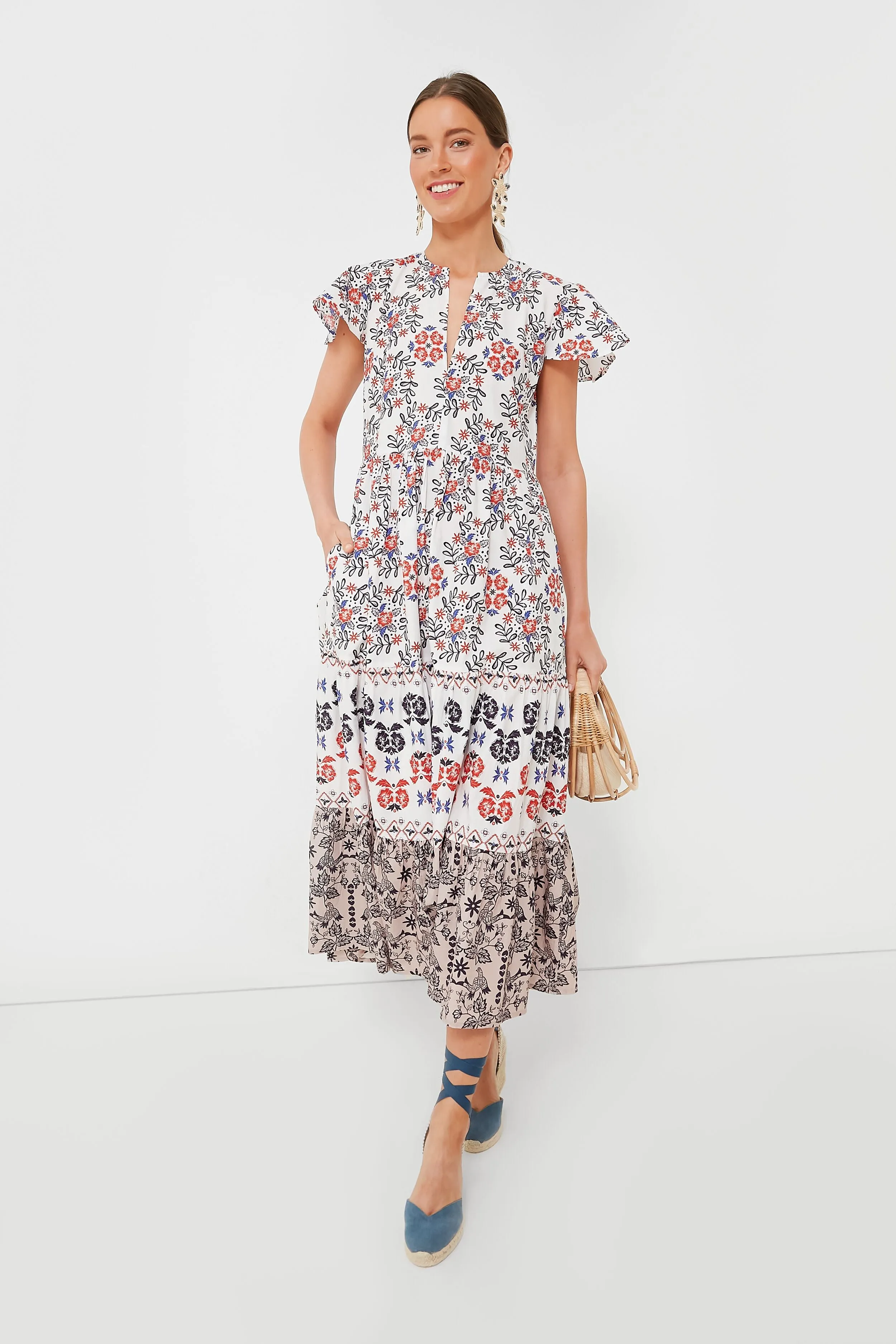 Navy Paradiso V Neck Maxi Dress