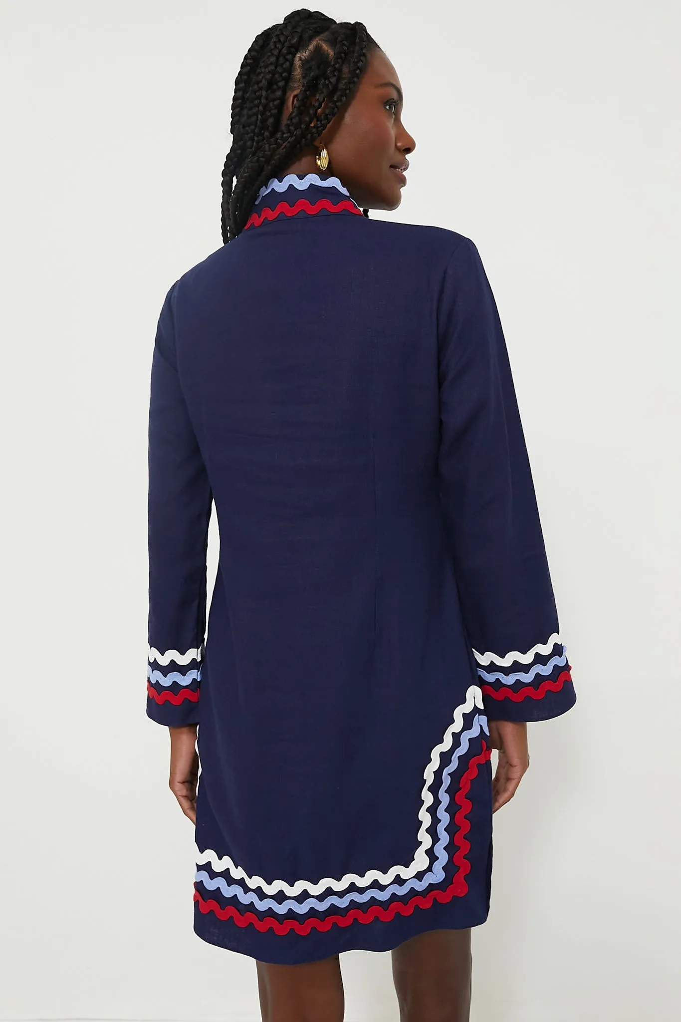 Navy Red White & Blue Long Sleeve Classic Tunic