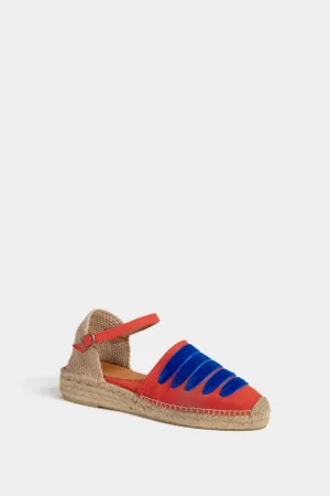 Orange and Blue Low Mary Jane Dali Espadrilles