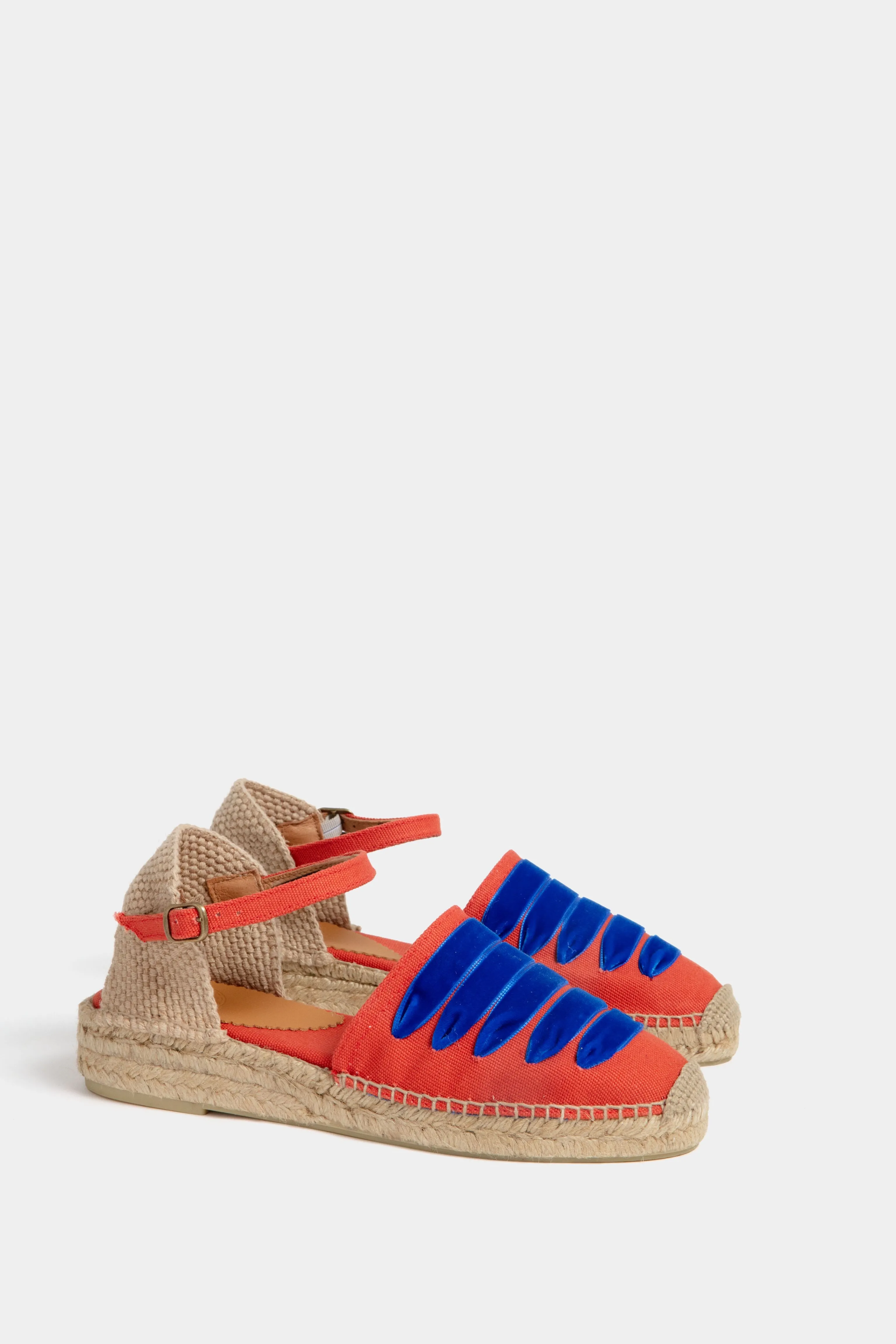 Orange and Blue Low Mary Jane Dali Espadrilles