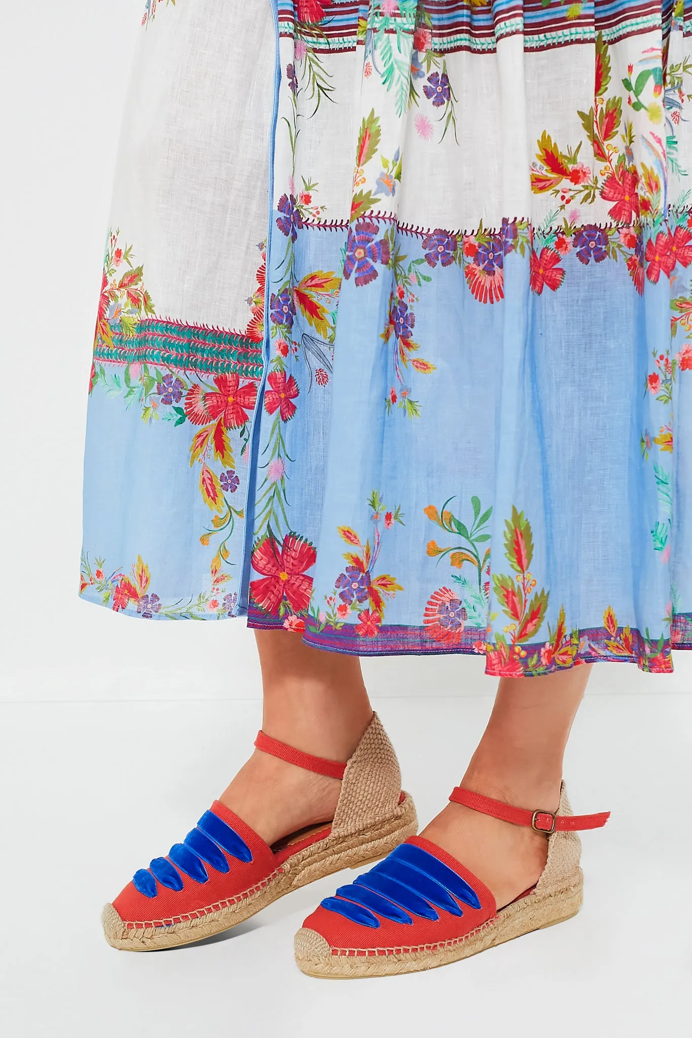 Orange and Blue Low Mary Jane Dali Espadrilles